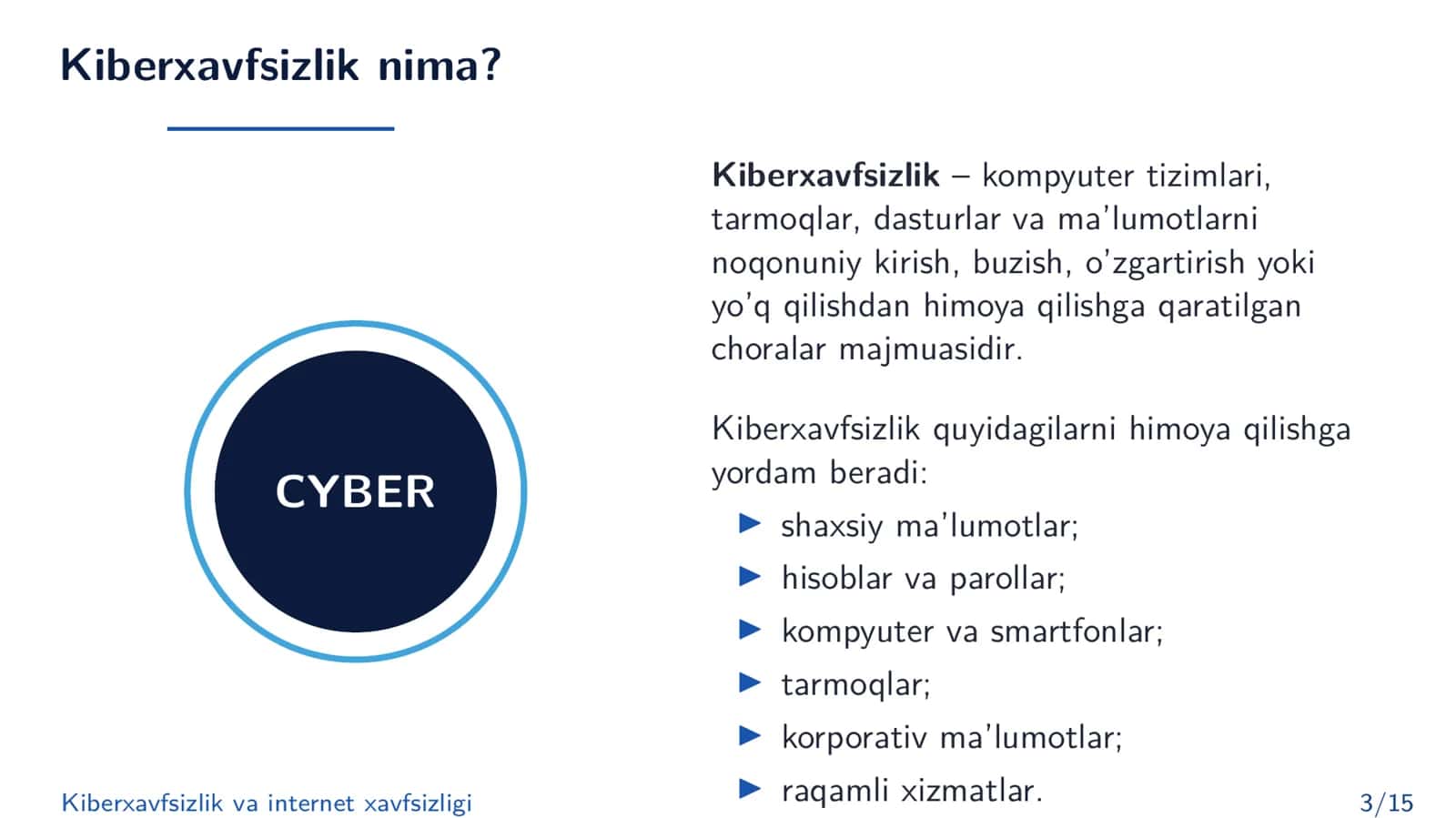KIBERXAVFSIZLIK VA INTERNET XAVFSIZLIGI 3