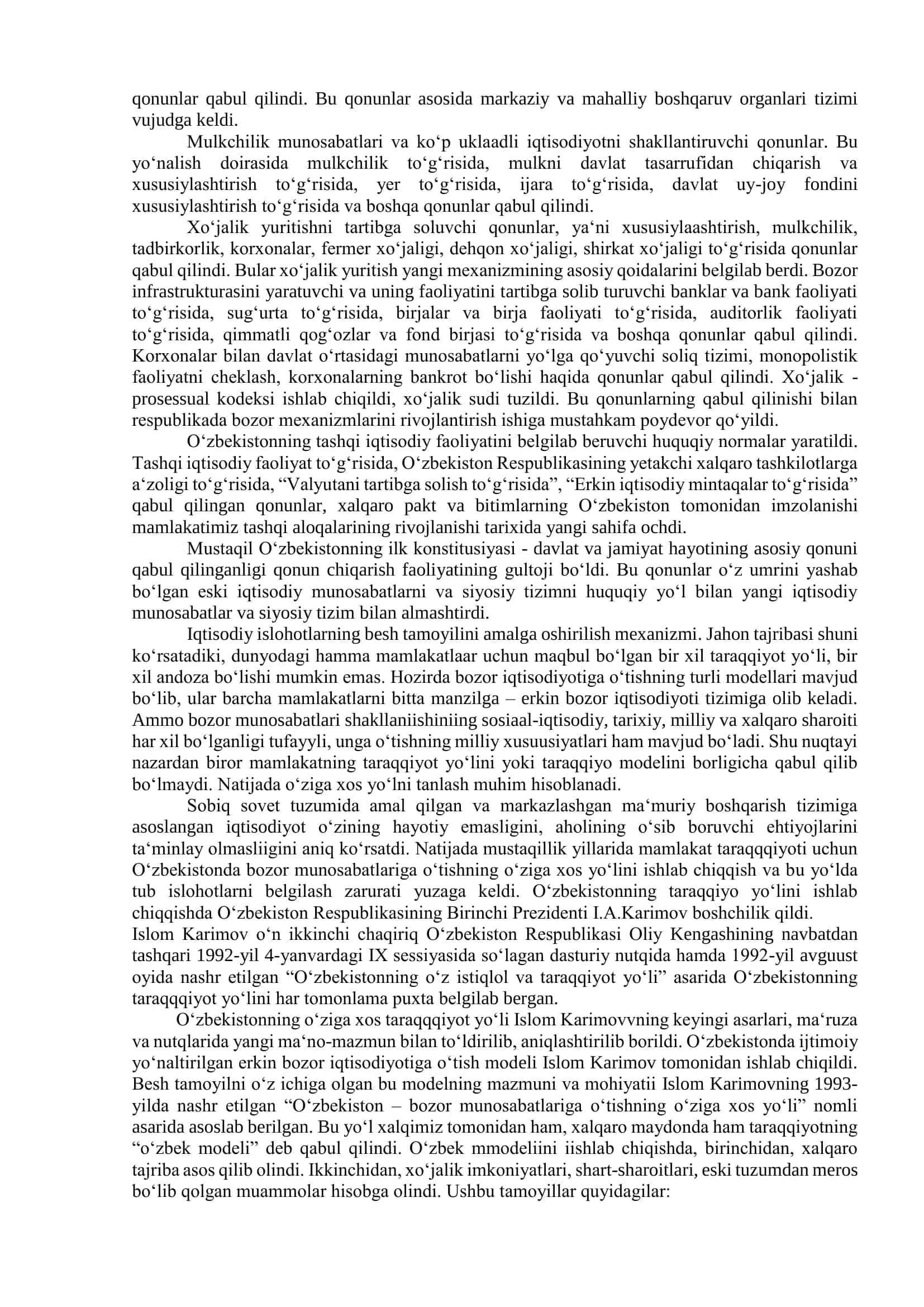 IQTISODIY ISLOHOTLAR, XUSUSIY MULKCHILIKNING SHAKLLANISHI 3