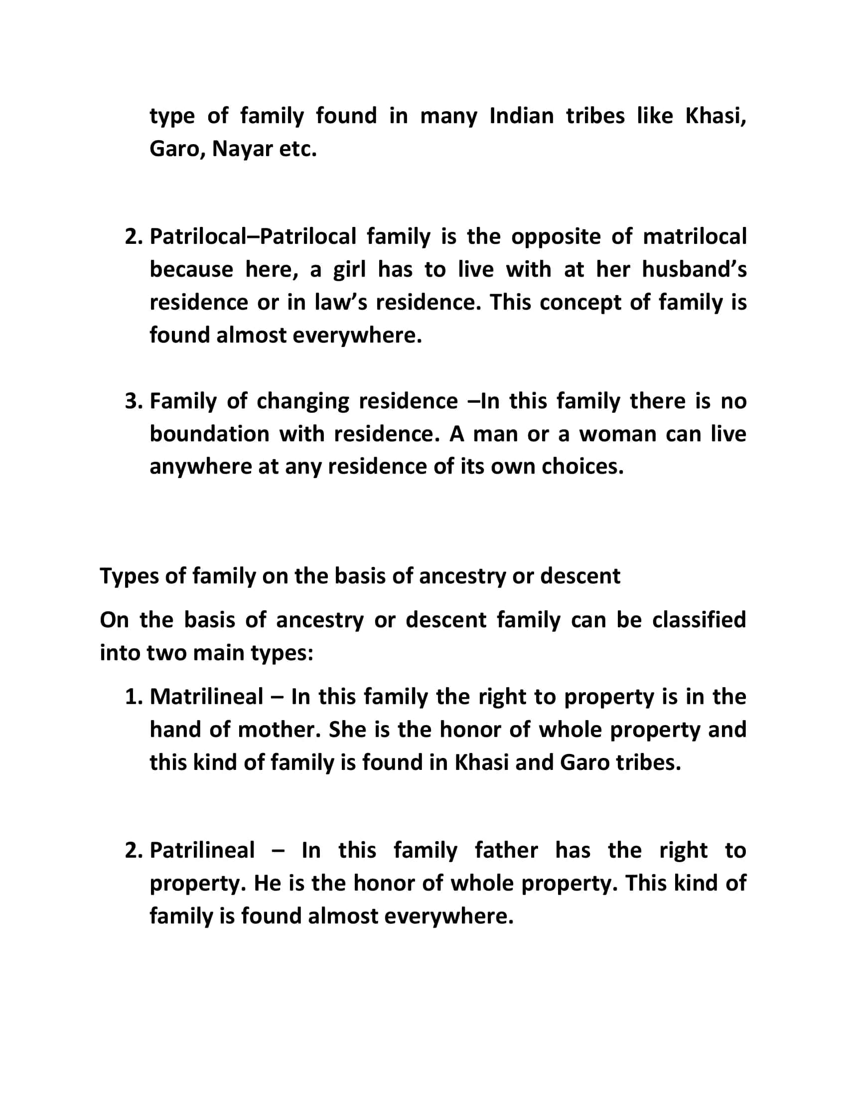 Types of family presentation 3