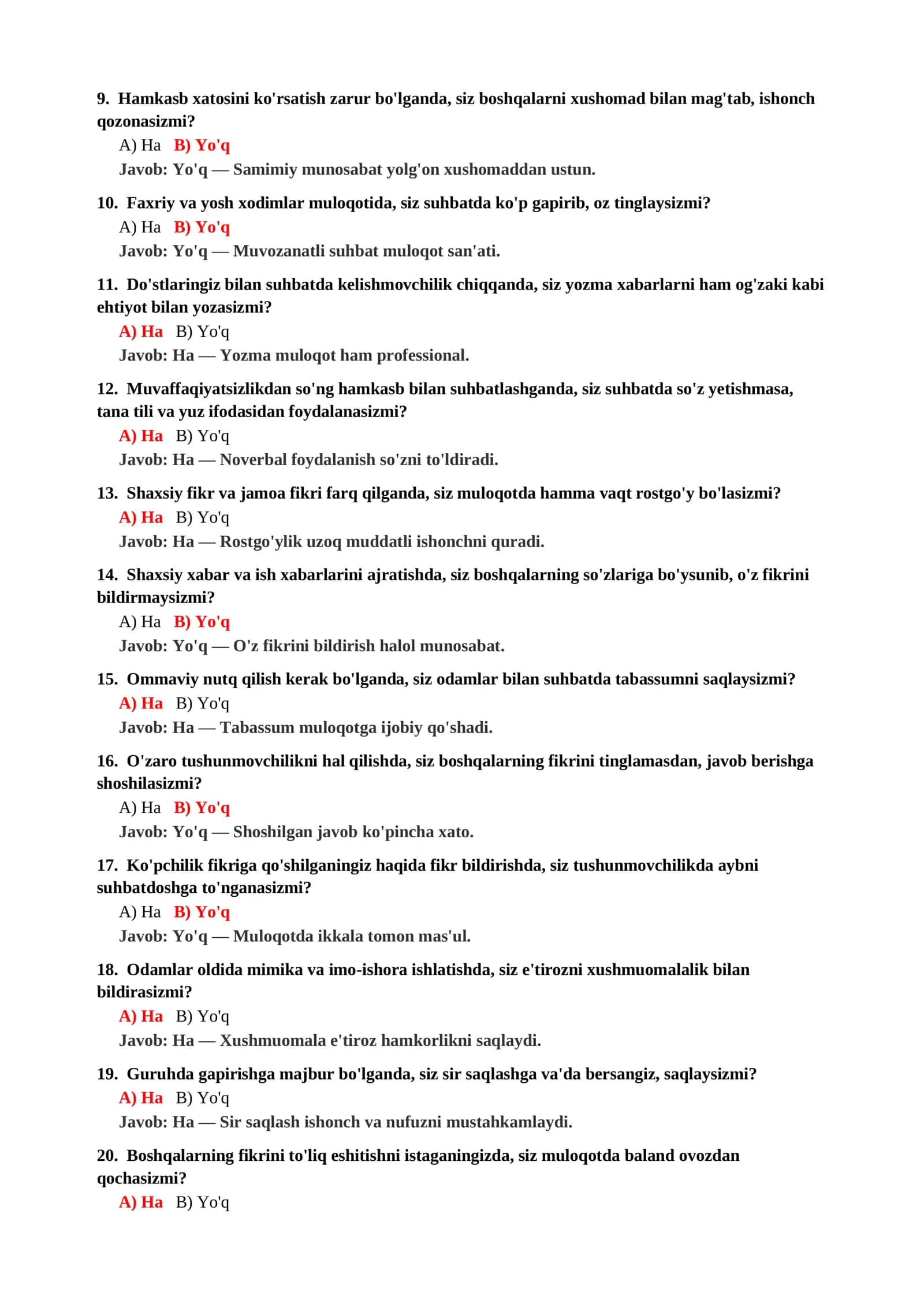 SUHBATDOSHNI DIQQAT BILAN TINGLASH TESTI 3