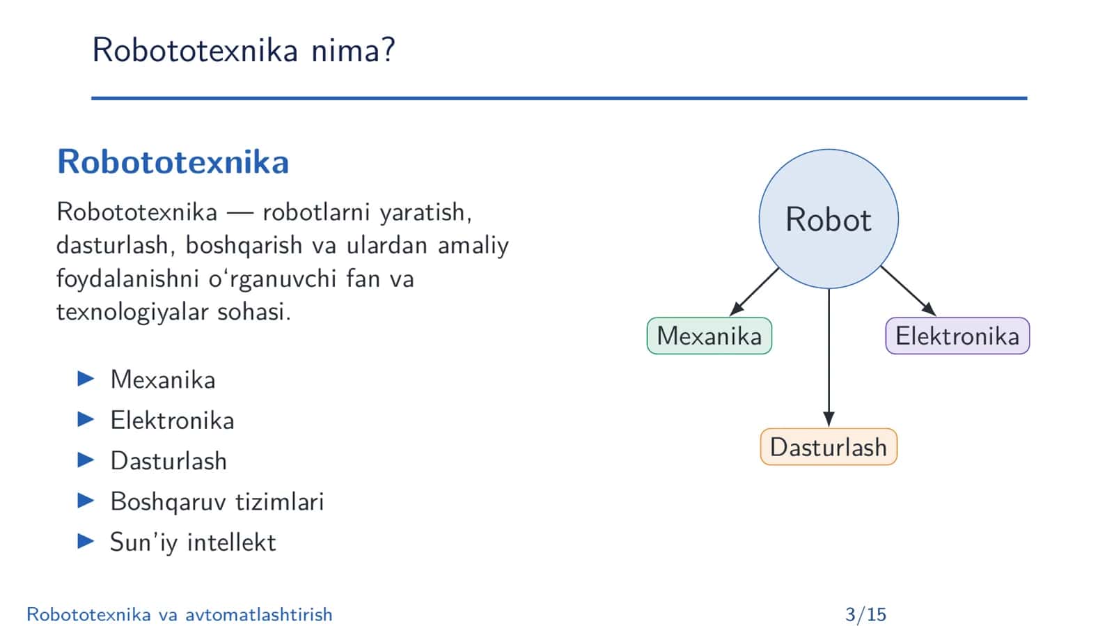 Robototexnika va avtomatlashtirish 3