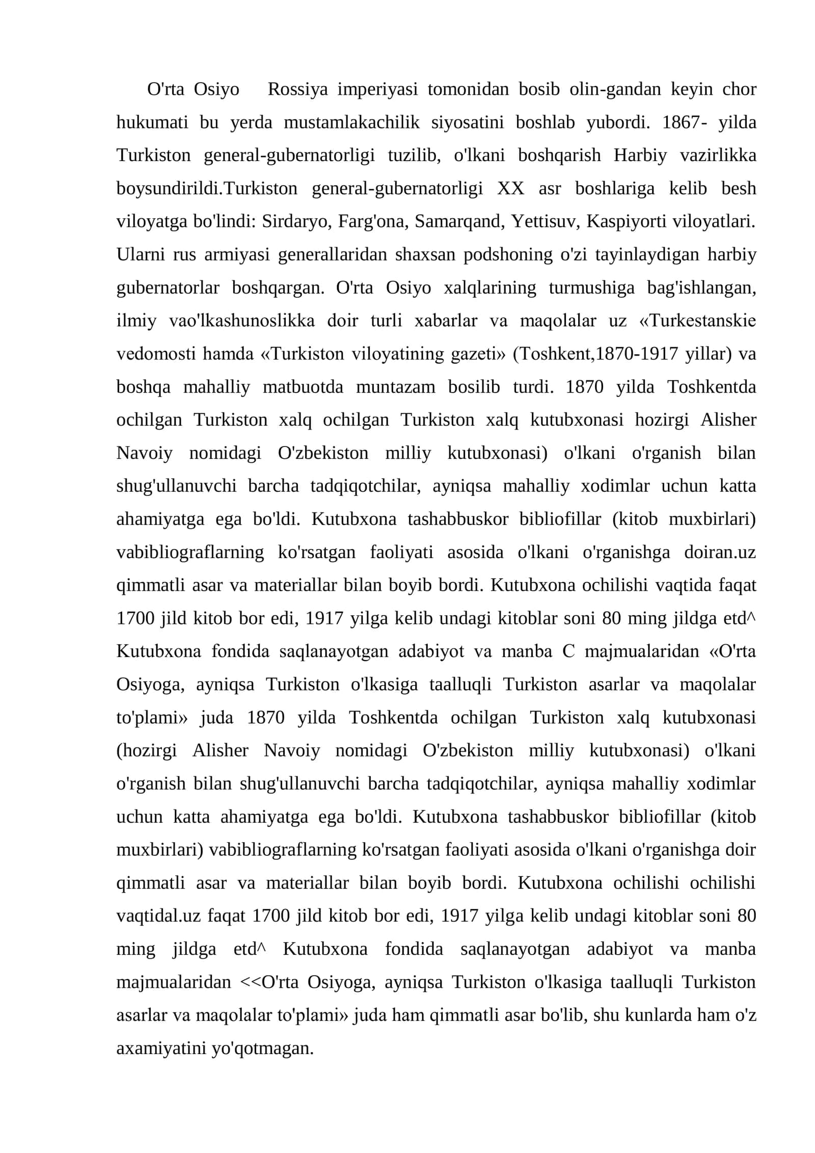 XIX-XX asrning boshlarida Rossiya olimlar tomonidan O’rta Osiyoning o’rganilishi 3