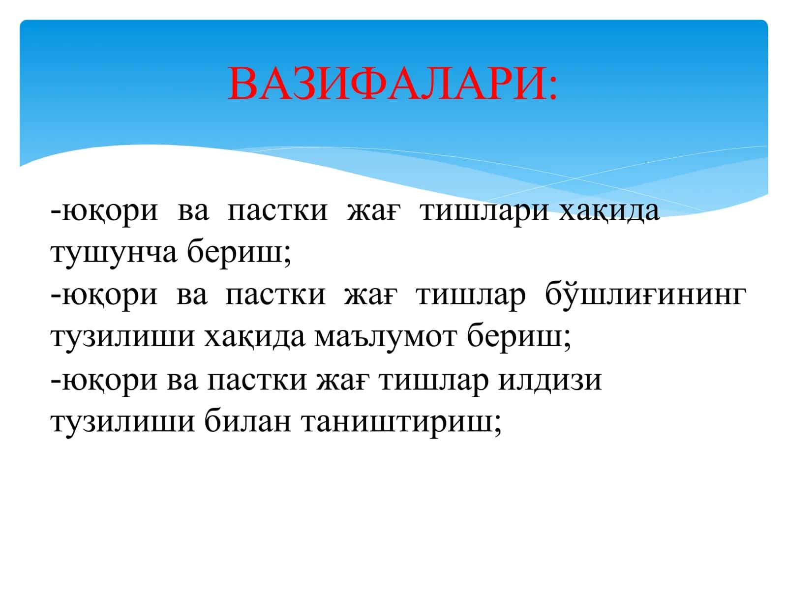Тишлар морфологияси, тиш бўшлиғи ва илдиз каналларга кириш 3
