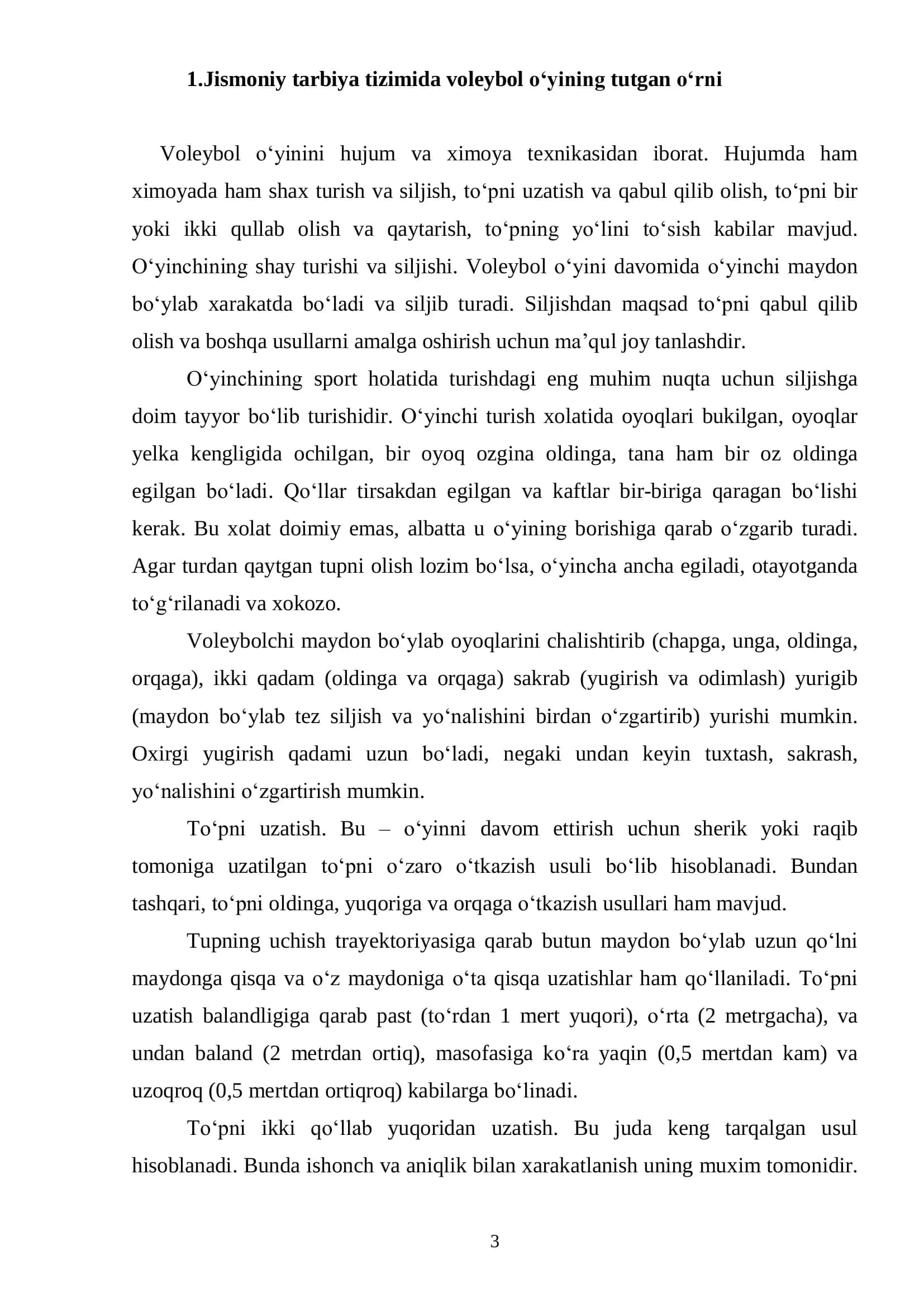 VOLEYBOL О‘YININING TEXNIKASI VA TAKTIKASINI О‘RGATISH 3