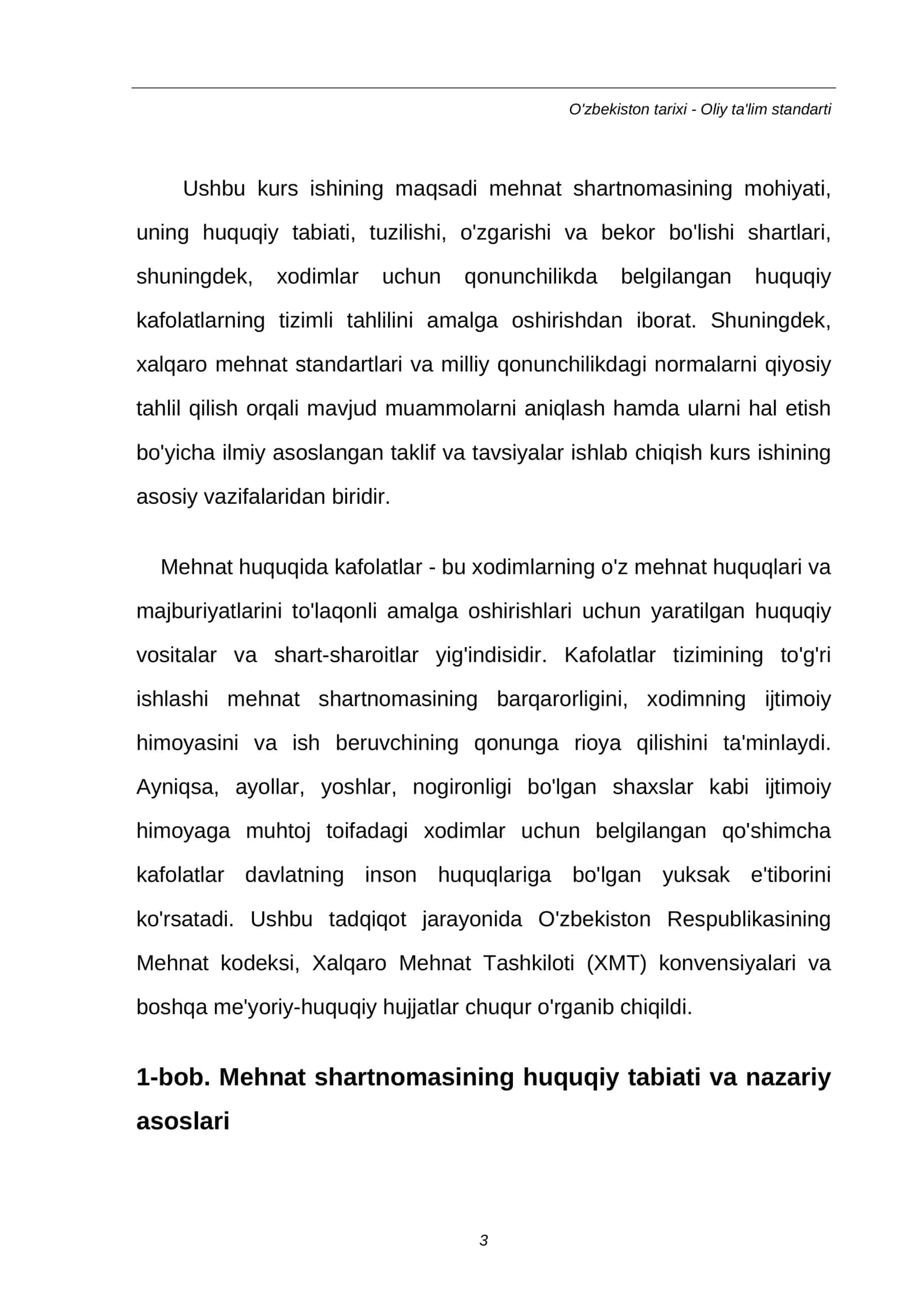Mehnat shartnomasi va xodimlarning huquqiy kafolatlari 3
