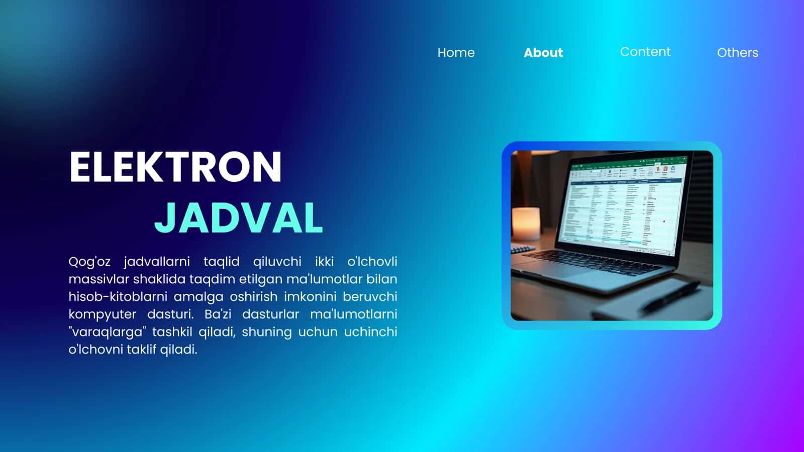 IQTISODIY AXBOROTNI QAYTA ISHLASH UCHUN
ELEKTRON JADVAL MUHARRIRLARIDAN
FOYDALANISH 3