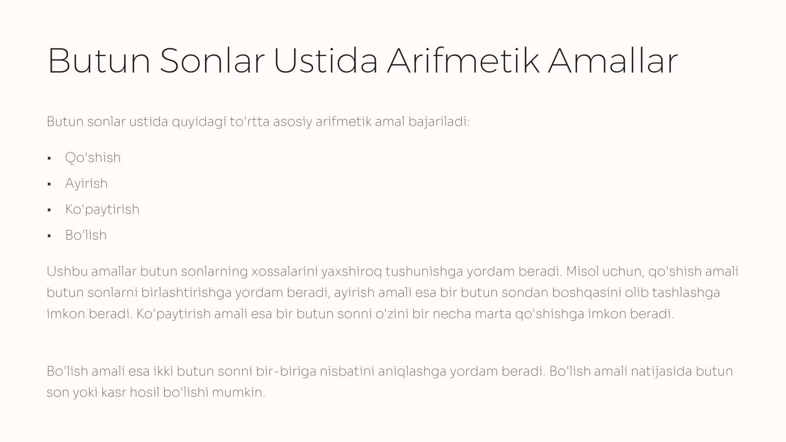 Butun Sonlar va Ularning Turlari 3
