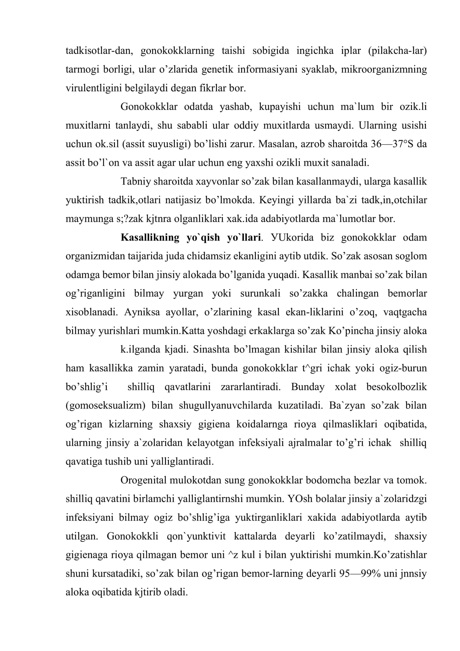 Jinsiy yo’l bilan yuqadigan infekstiyalar. So’zak va so’zaksiz uretritlar. Kasalligining umumiy kechishi, zamonaviy tasnifi 3