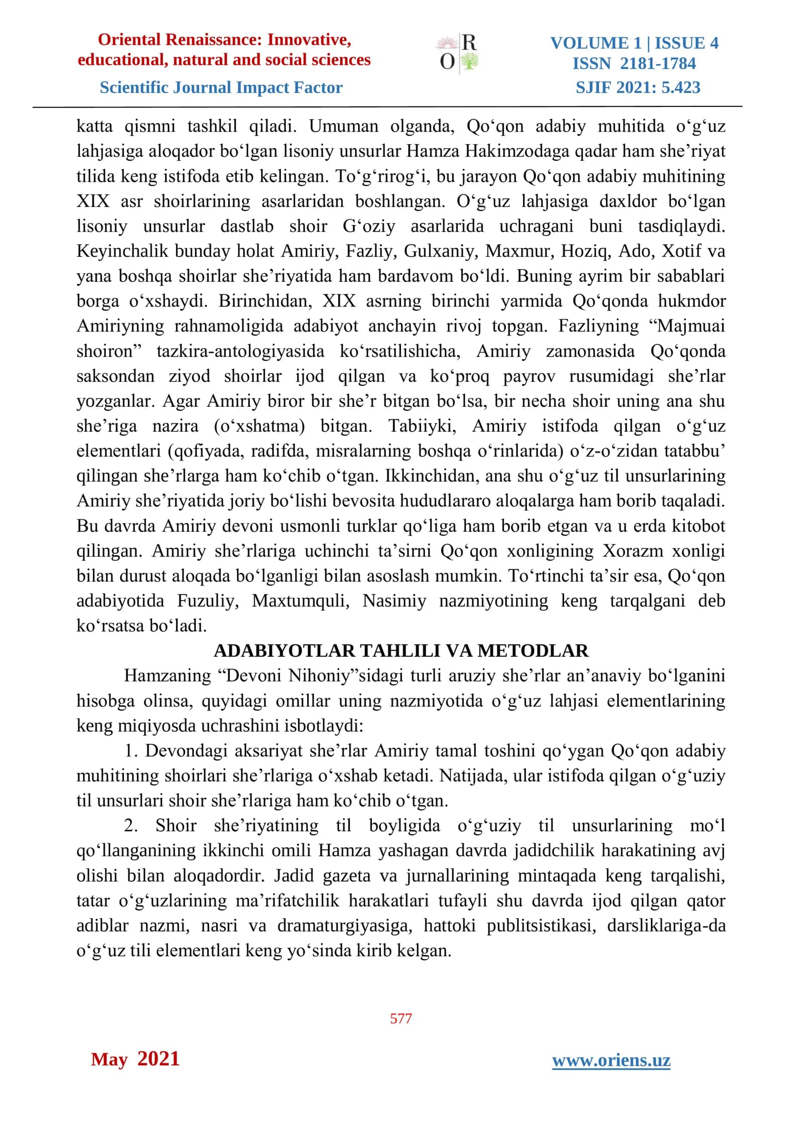 “DEVONI NIHONIY”DA O‘G‘UZ LAHJASI UNSURLARI 3