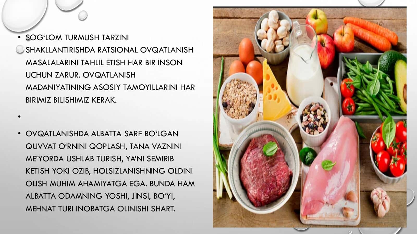 SARVINOZNING GIGIYENA FANIDAN TAYYORLAGAN TAQDIMOTI 3