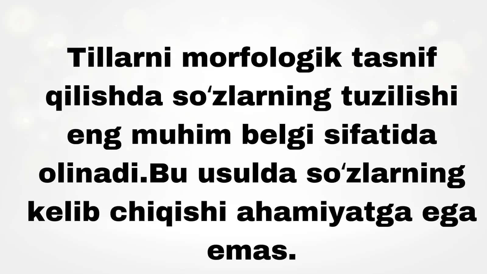 Morfologik tasnif 3