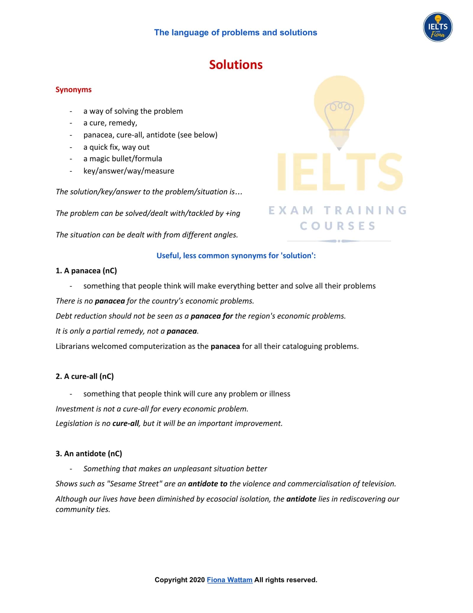 The language of problems and solutions 3