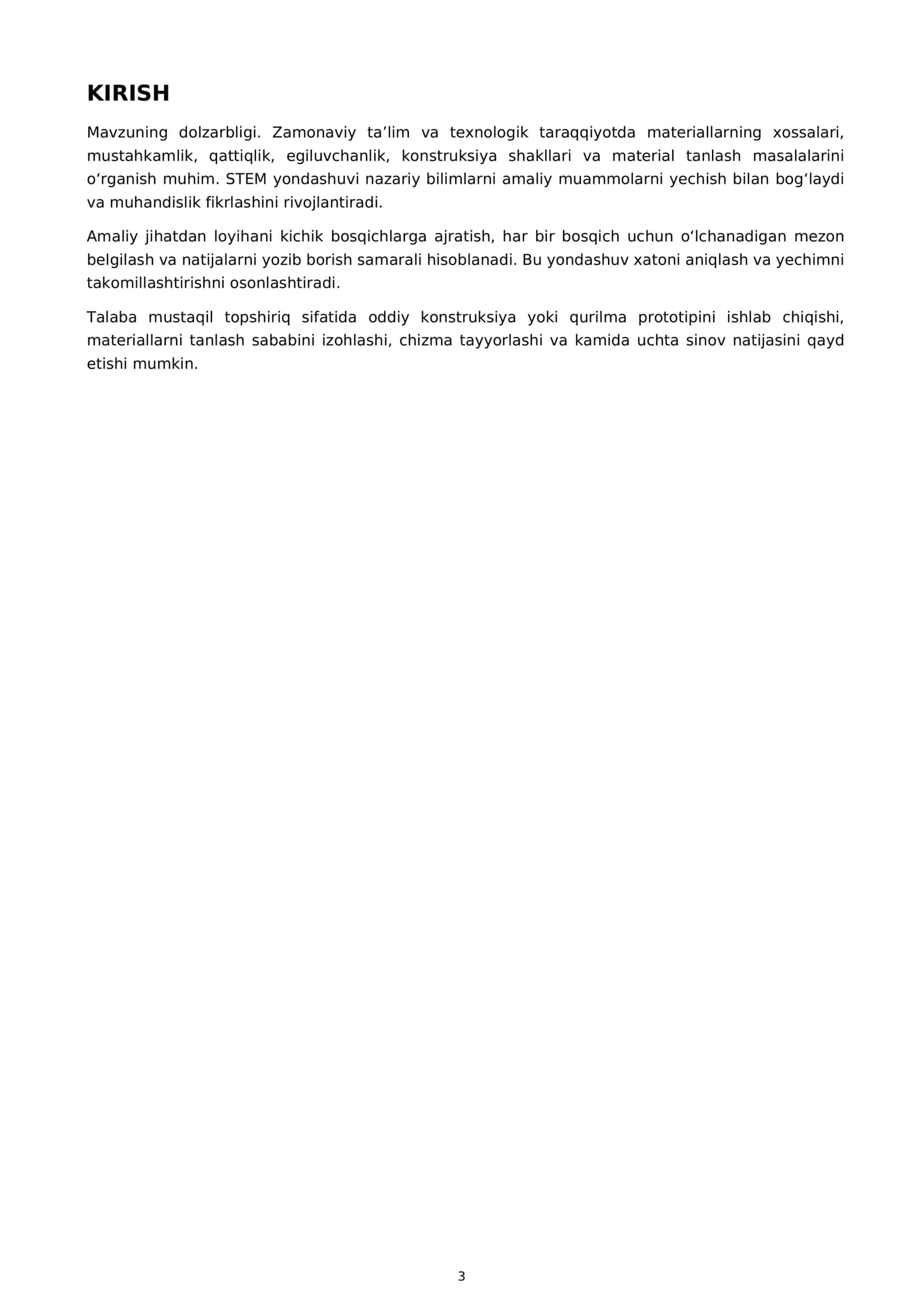MATERIALLAR VA KONSTRUKSIYALAR 3