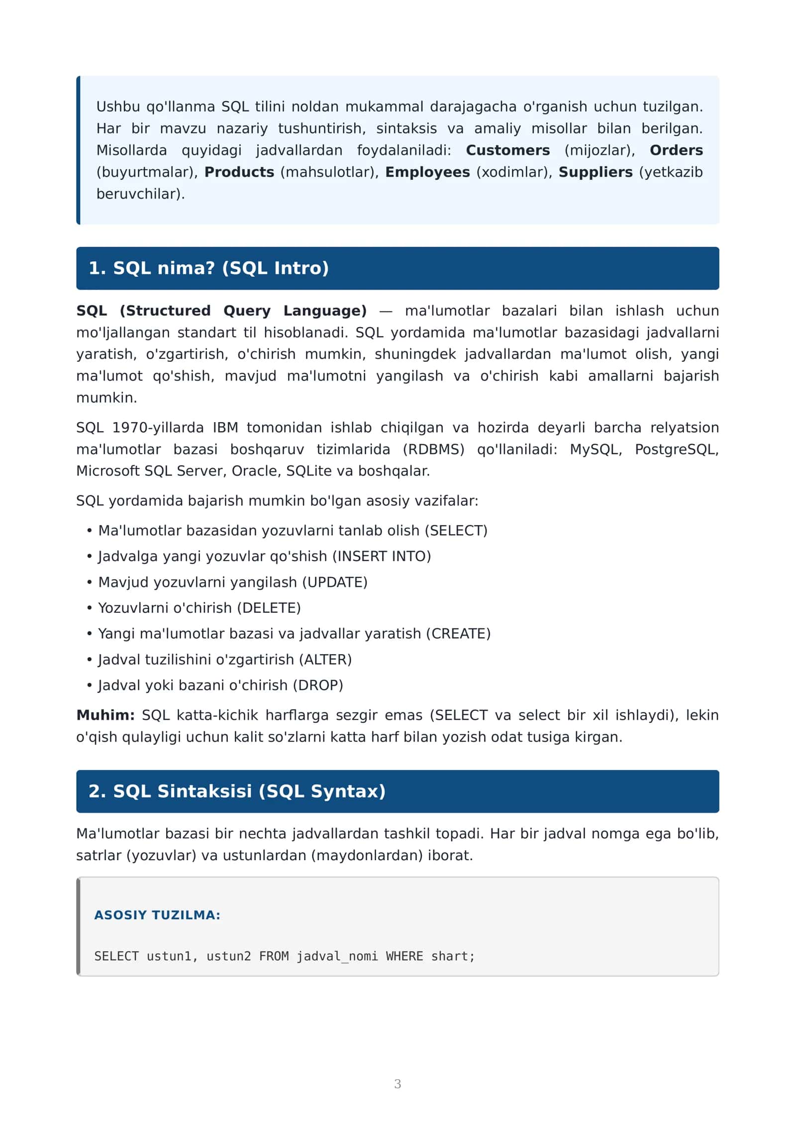 SQL TO'LIQ O'QUV QO'LLANMA 3