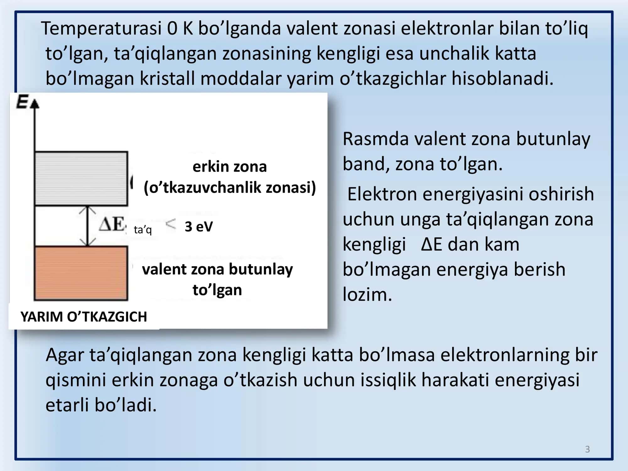 Yarim o’tkazgichlar va ularning xususiyatlari 3
