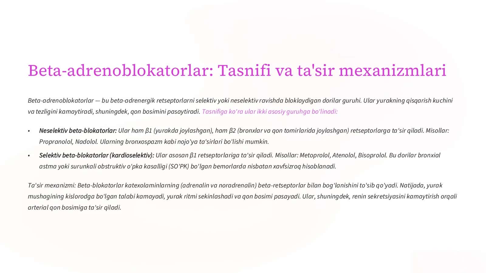 Adrenomimetiklar va adrenoblokatorlar: Umumiy tushunchalar 3