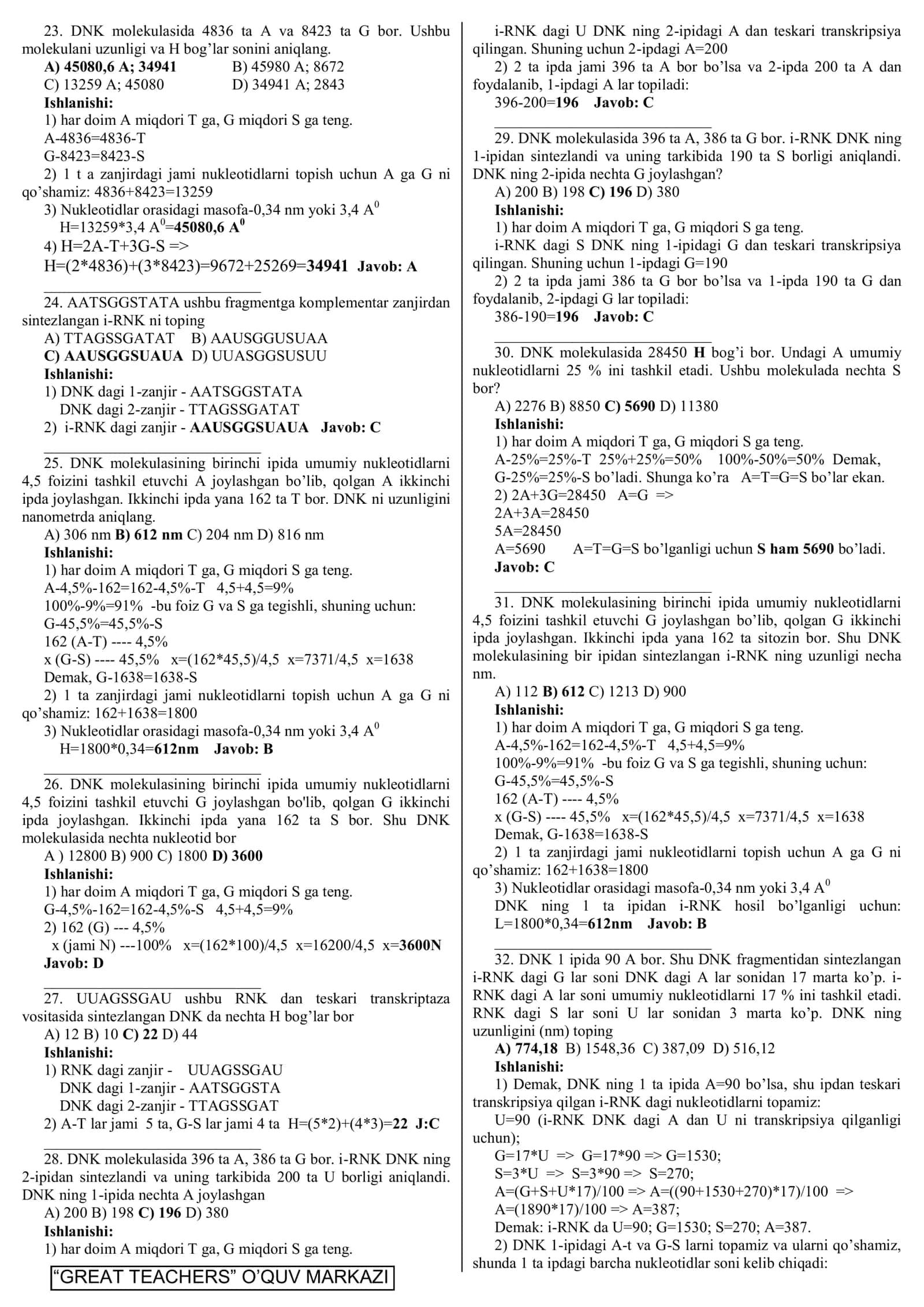 DNK masalar 3