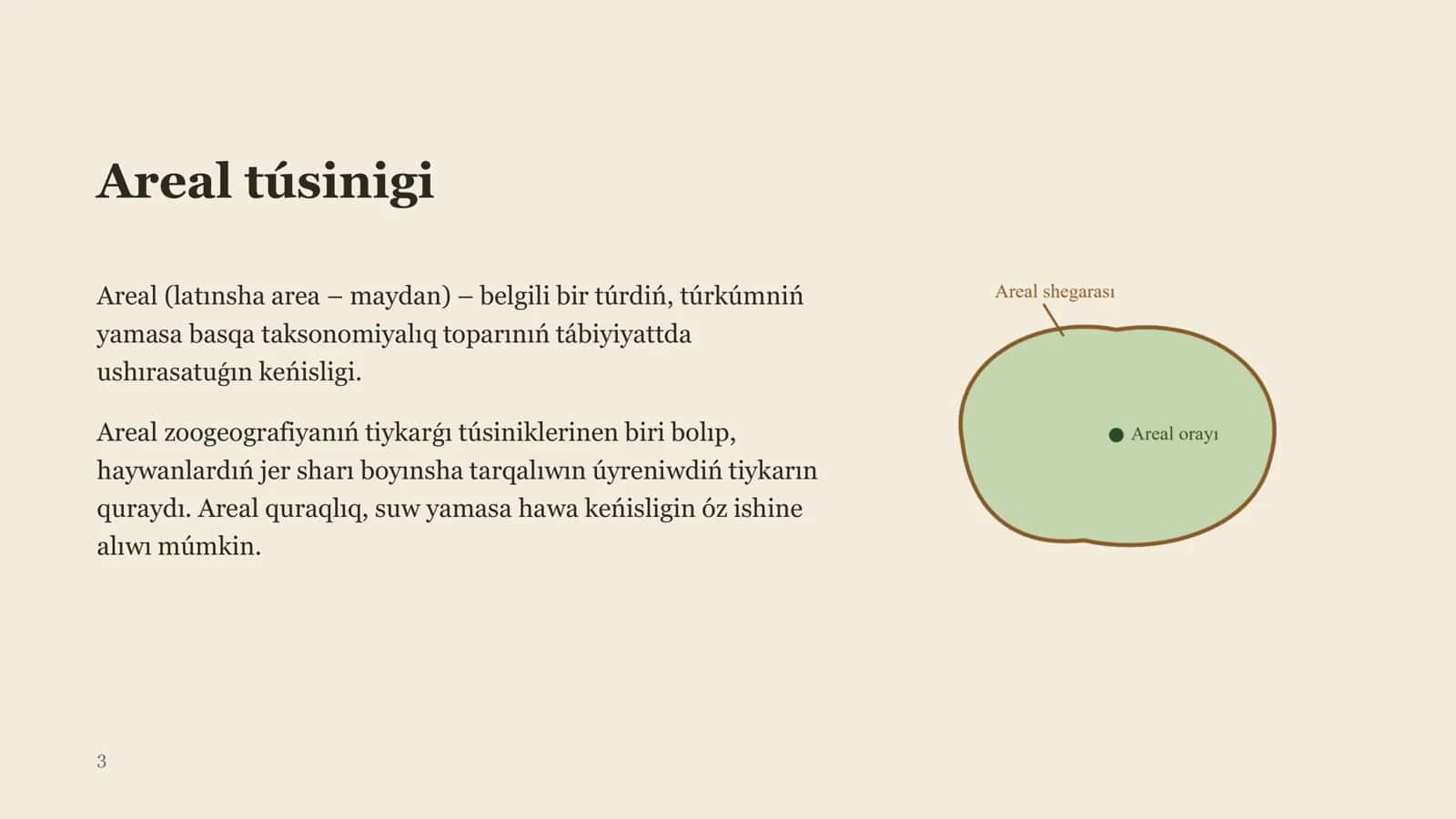 Zoogeografiyada areal túsinigi 3