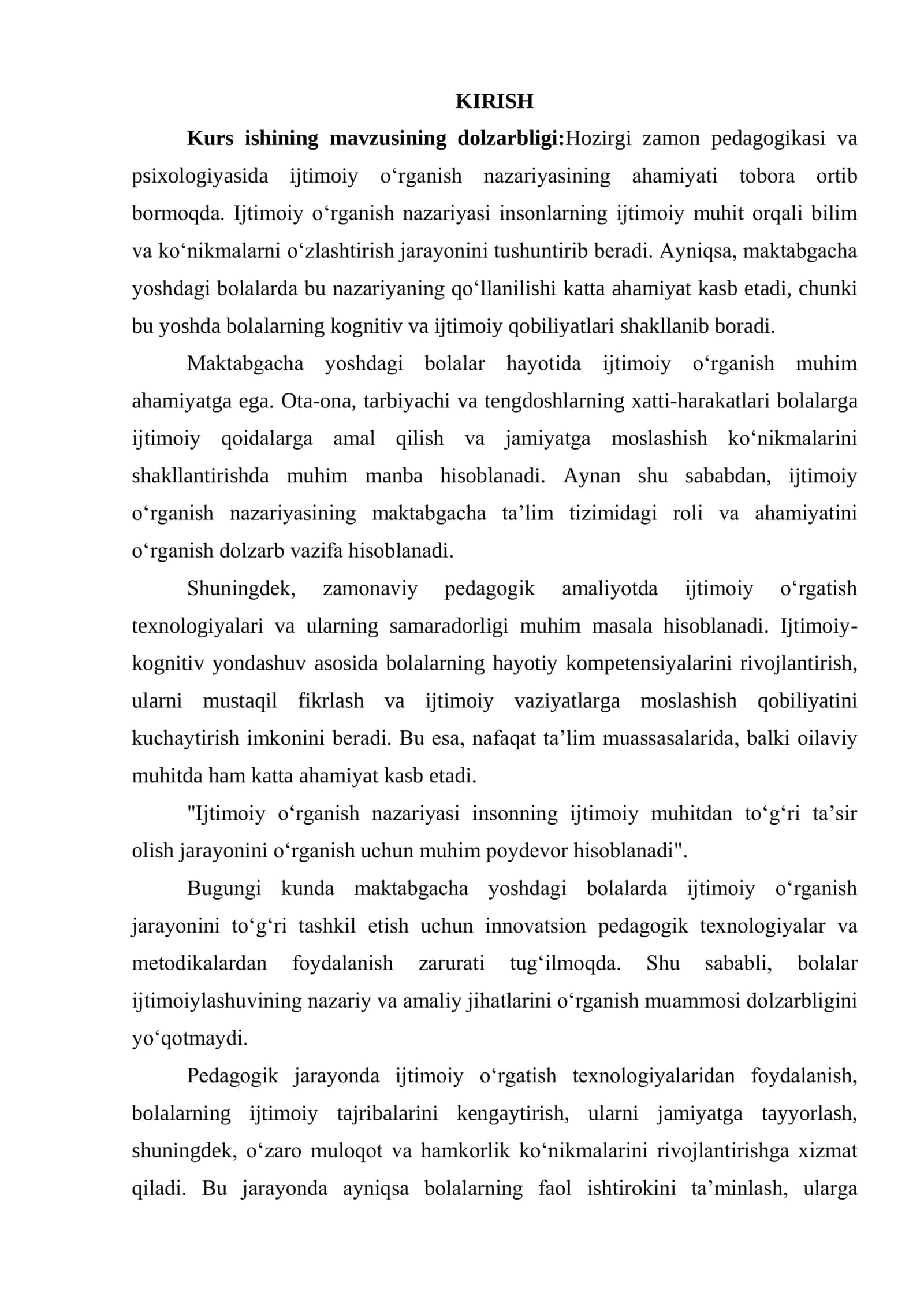 IJTIMOIY O‘RGANISH NAZARIYASI VA MAKTABGACHA YOSHDAGI BOLALAR 3