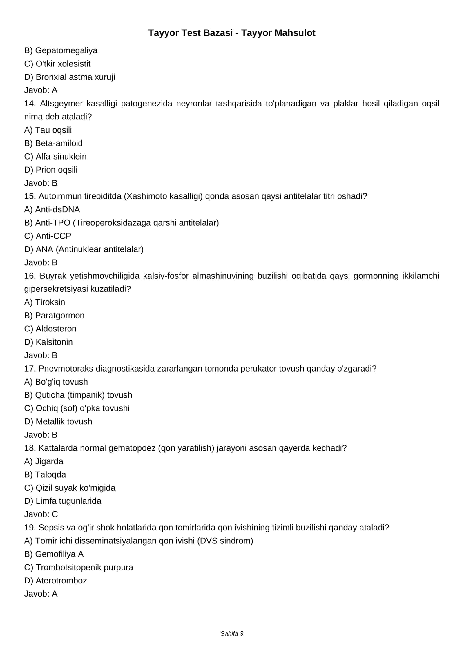 Kasbiy sertifikat testlari (Turli kasblarga xos 100 ta o'ta qiyin savollar) 3