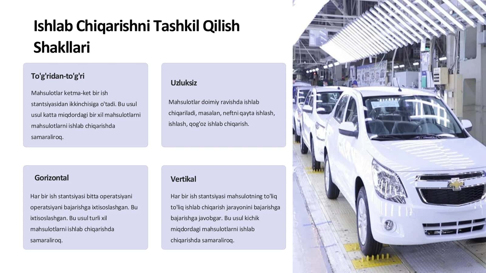 Mashinasozlikda Ishlab Chiqarish Turlari va Texnologik Jarayonlar 3