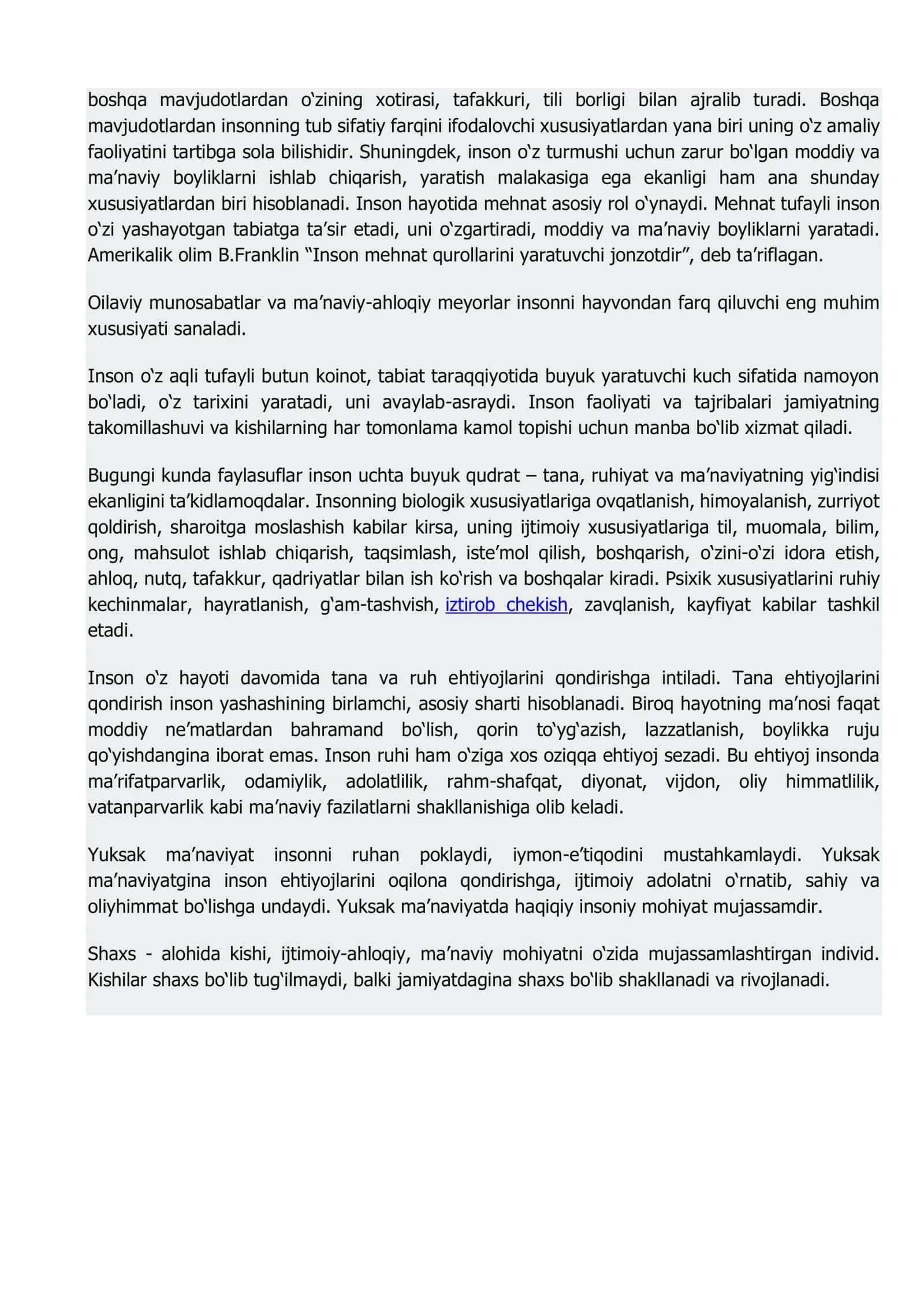 Falsafa fanidan, Mavzu: bilim insoning manaviy kamalatli omili 3