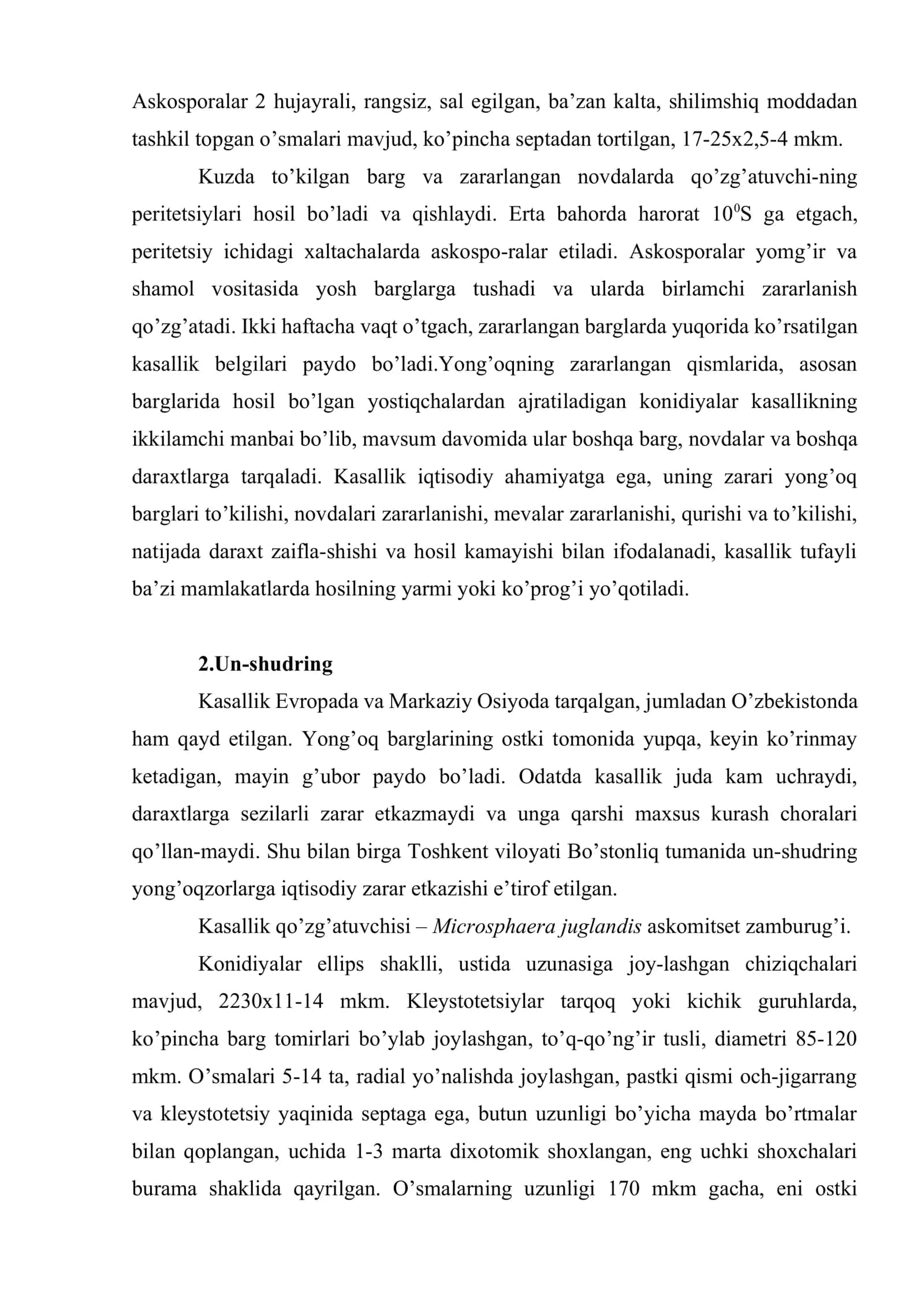 Yong’oq mevali daraxtlarning kasalliklari va ularga qarshi kurash choralari 3
