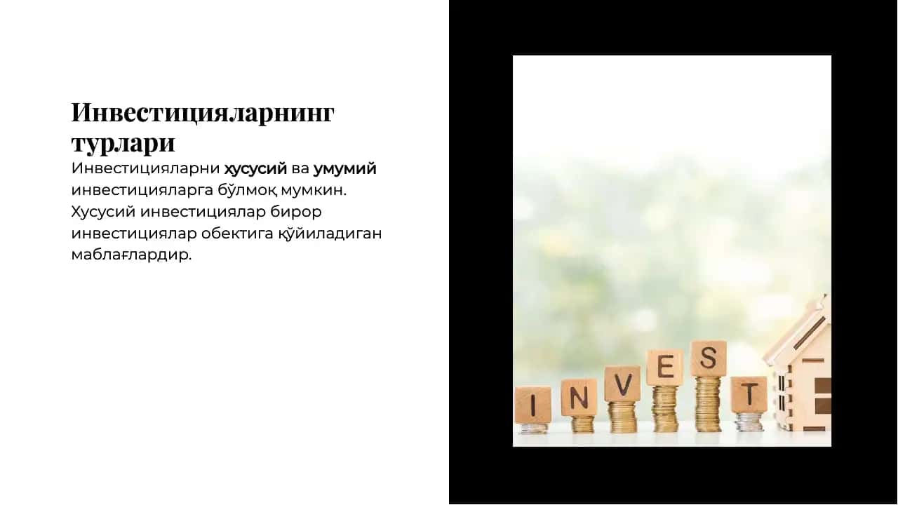 Ташкилотнинг инвестицияларга 3