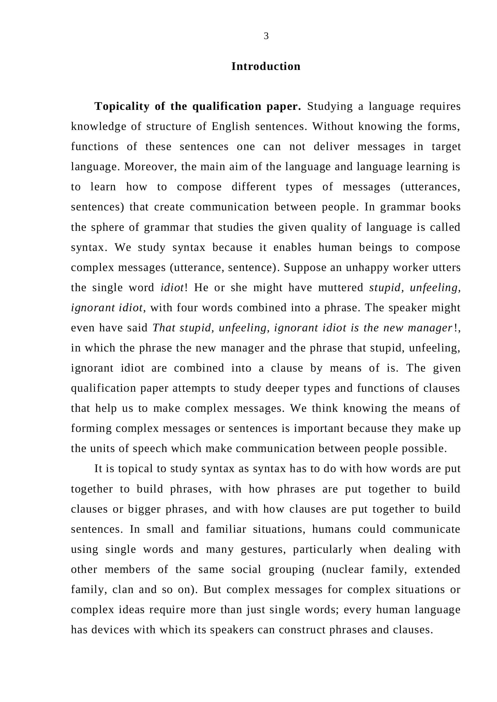 Clauses in Enlish Language and their role in Expanding Message 3
