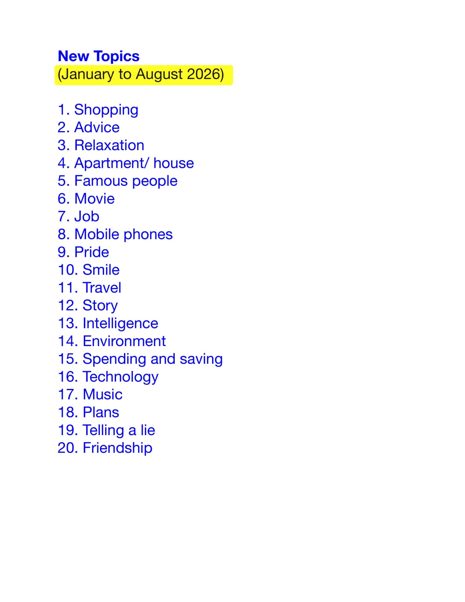 Topic Vocabulary: Shopping 3