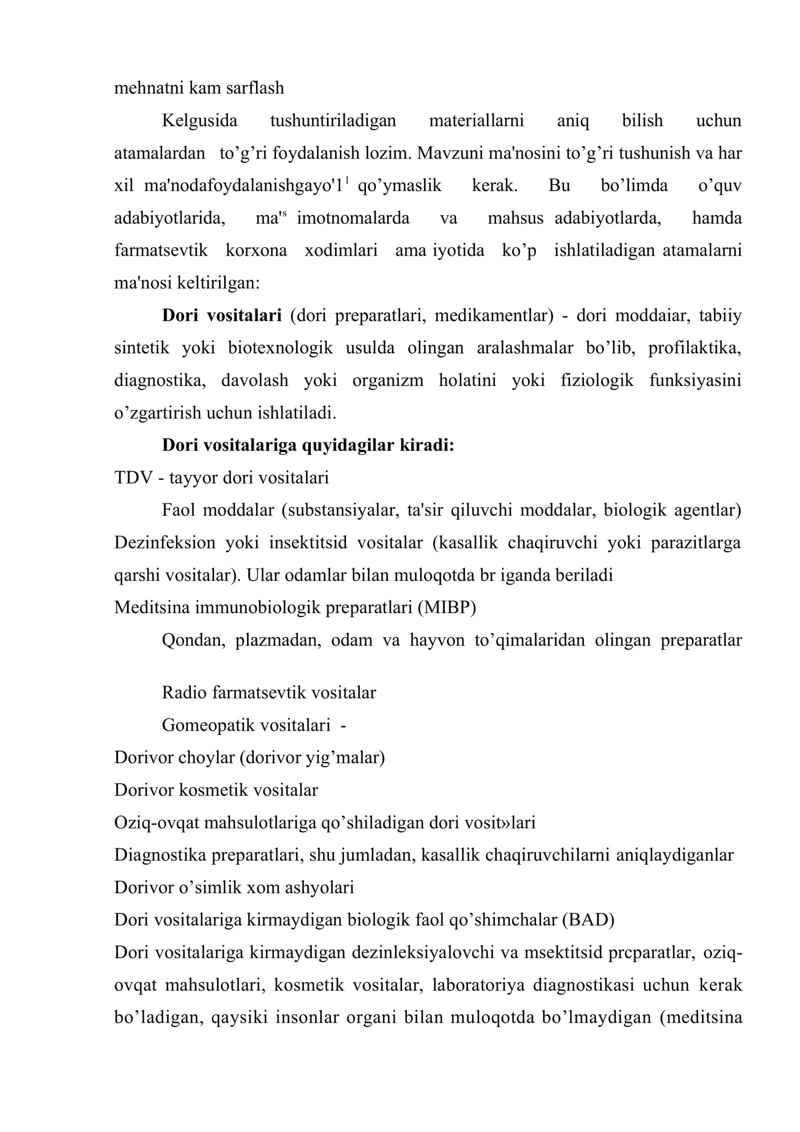 Farmatsevtik texnologiya. asosiy atamalar va tushunchalar 3