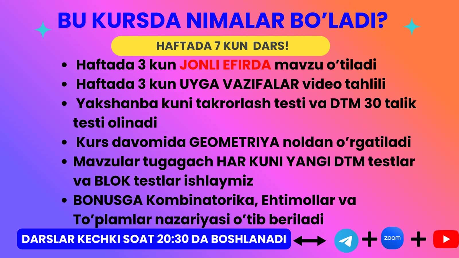 DTM-2026 ONLAYN matematika kursi 3