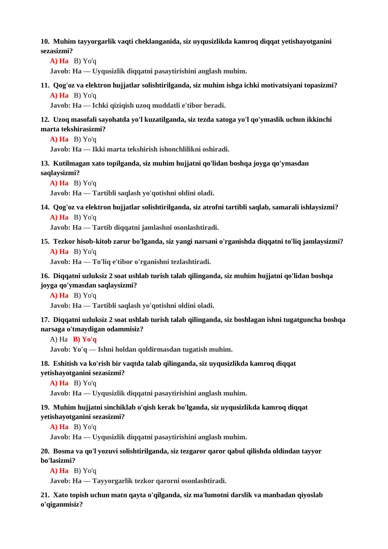 VAQTNI BOSHQARISH PSIXOLOGIK KO'NIKMALARI TESTI 3