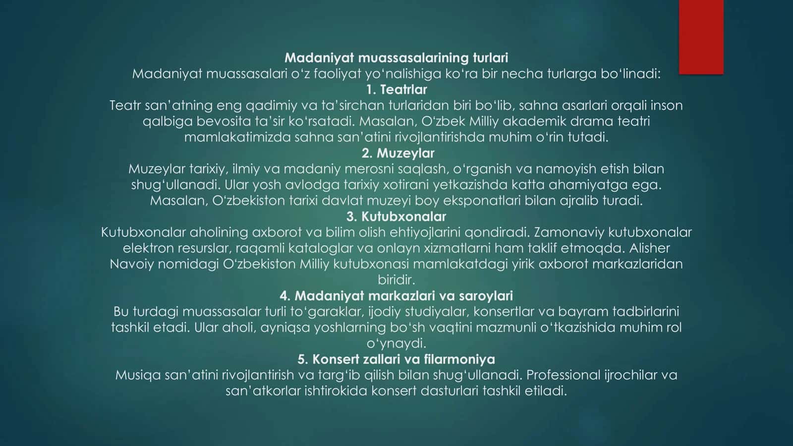 Madaniyat muassasalarining ko’ngil ochar markazlar faoliyatining zamonaviy tendensiyalari 3