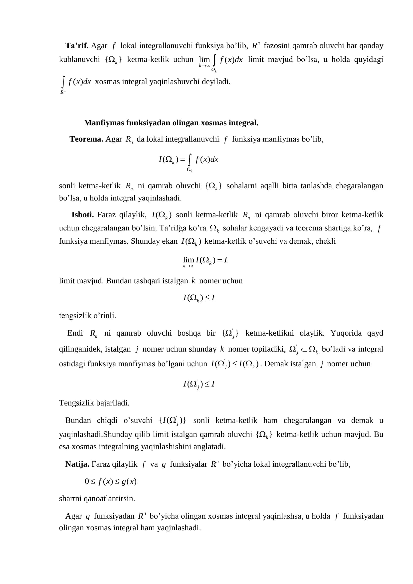 Karrali xosmas integrallar 3