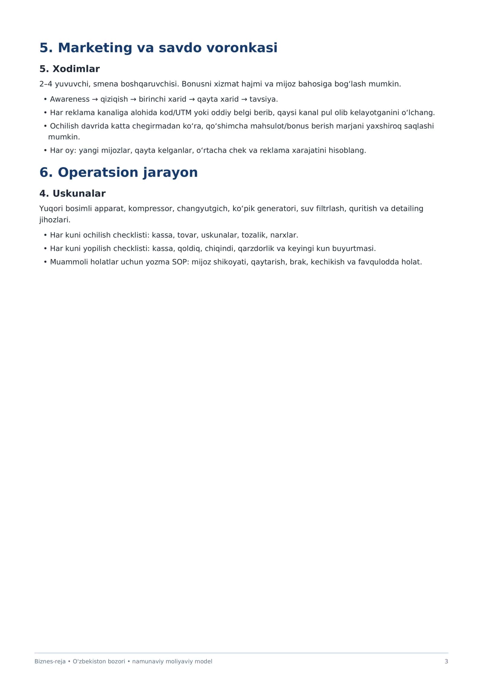 Mukammal AVTO MOYKA biznes rejasi 3