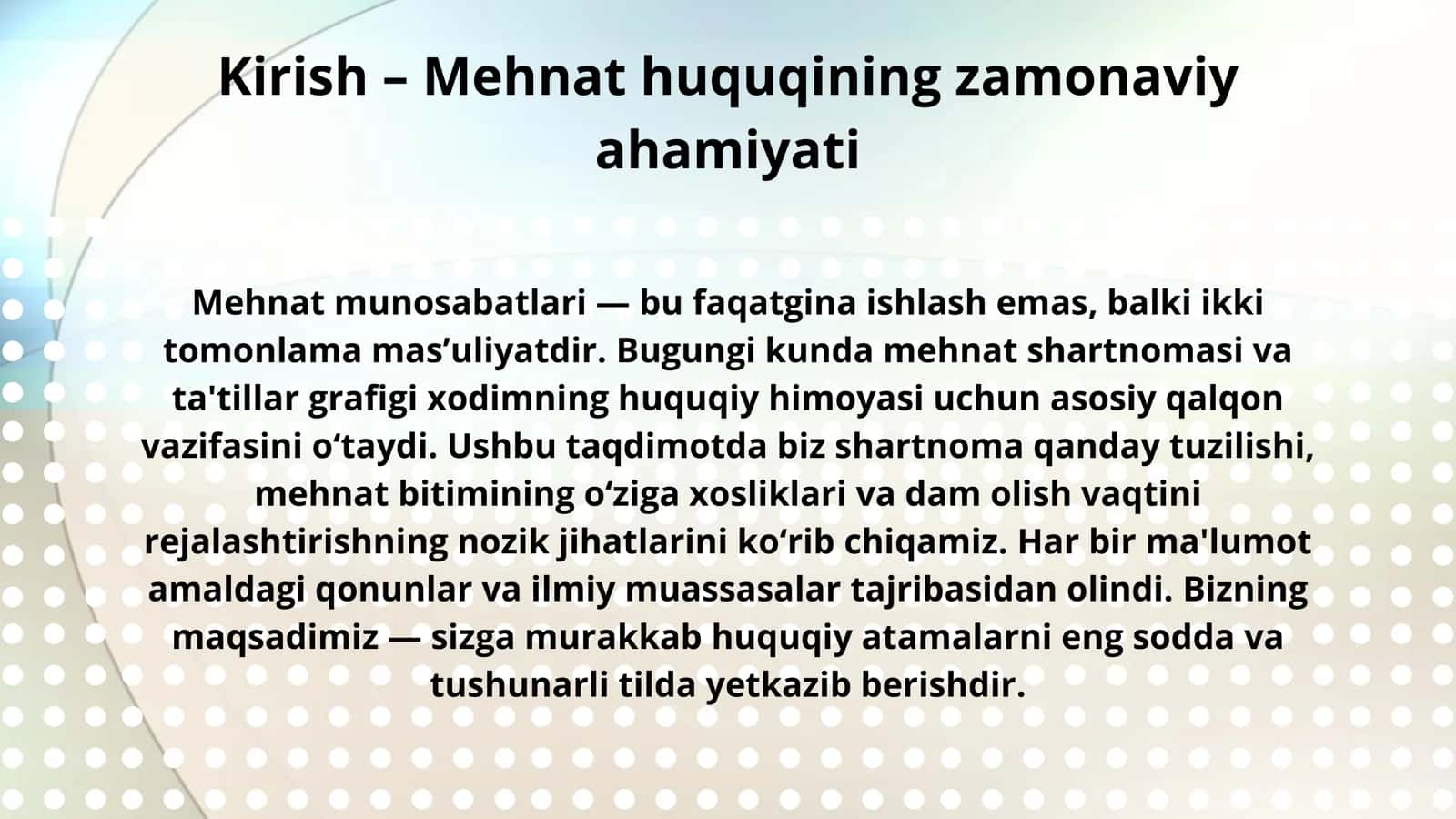 Taʼtillar grafigi, shartnoma va mehnat bitimi 3