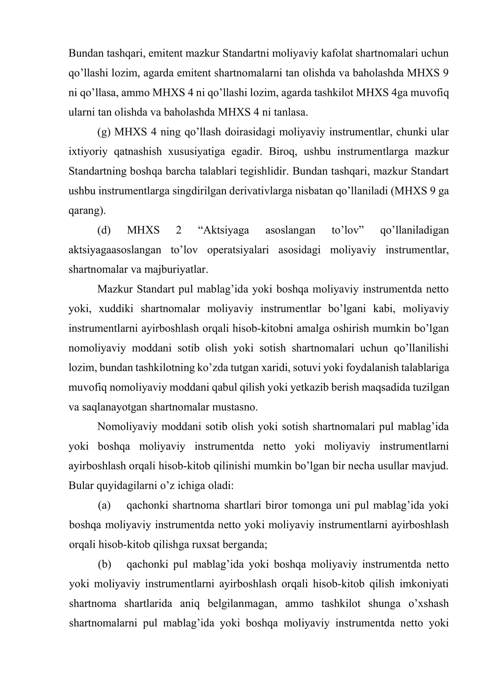 Moliyaviy instrumentlarni hisobga oluvchi standartlarining tavsifi 3
