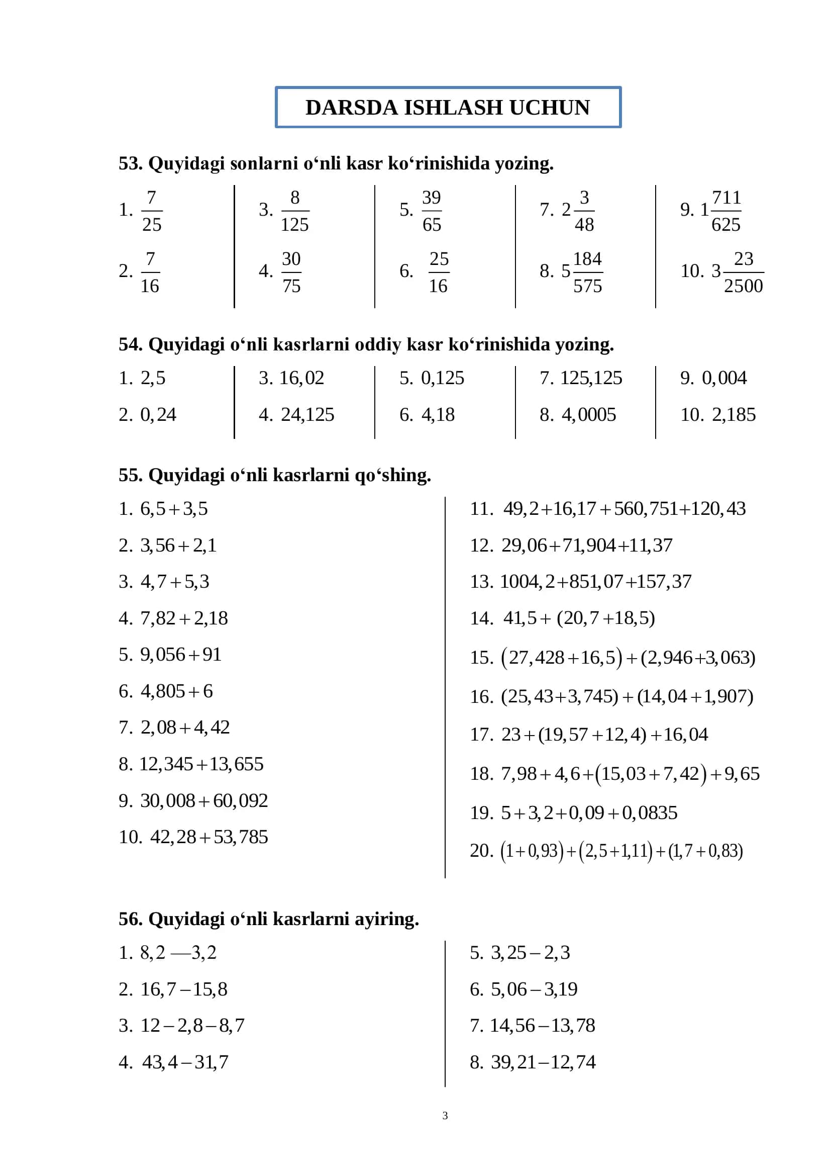 OLIY O‘QUV YURTLARIGA KIRUVCHILAR UCHUN MATEMATIKADAN O‘QUV QO‘LLANMA 3