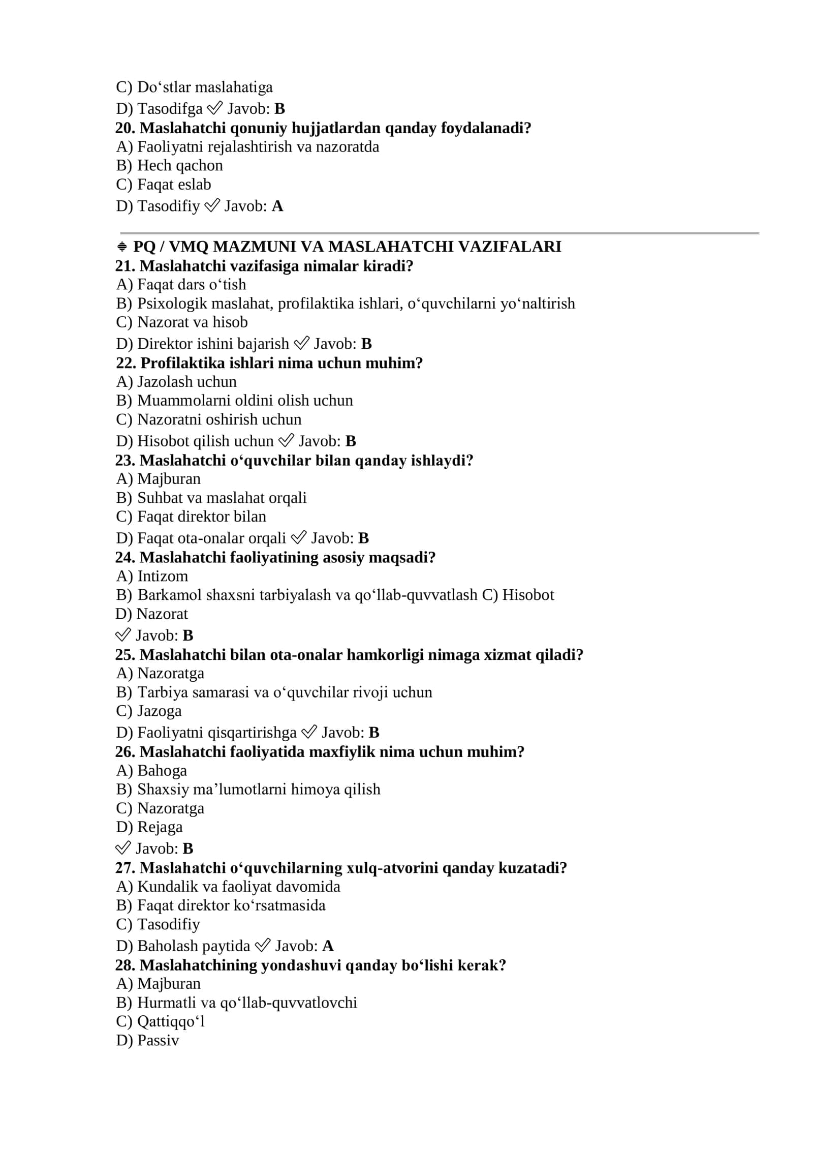MAKTAB MASLAHACHISI 300 TA TEST. 3