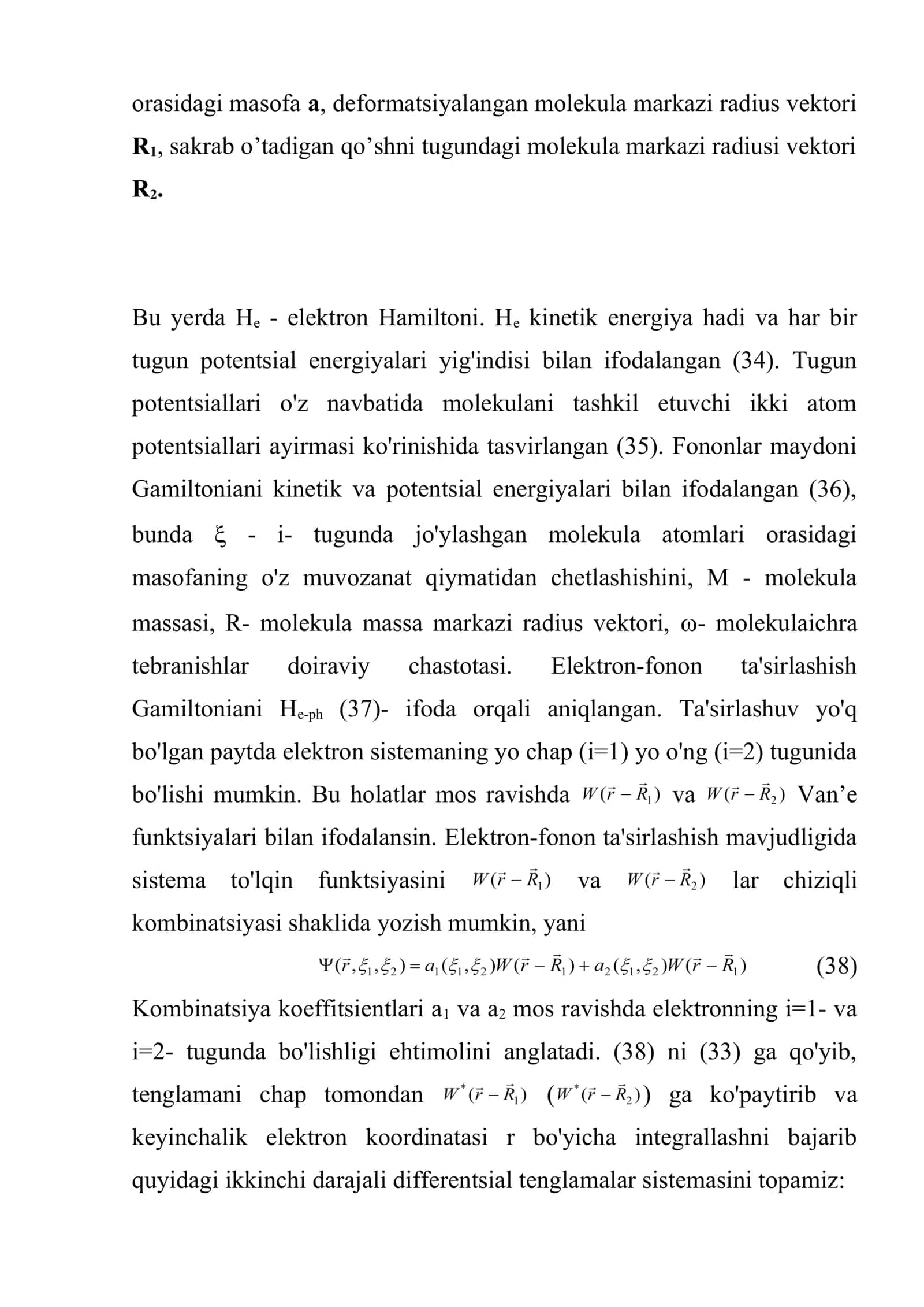 Kichik polyaronning Xolstein modeli 3