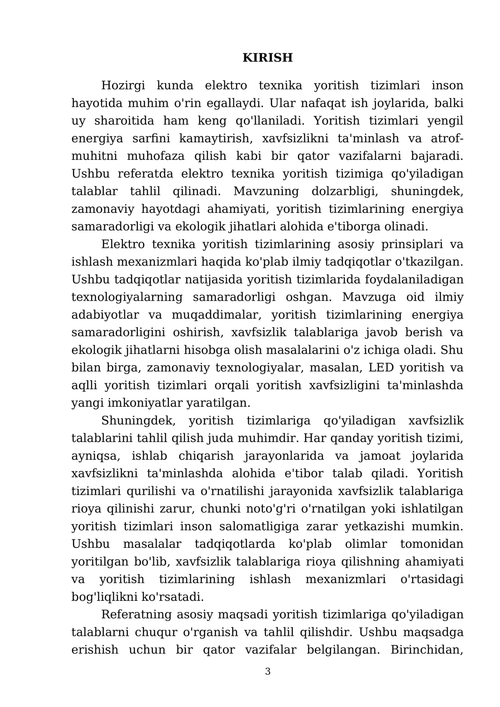Elektro texnika yoritish tizimiga qo'yiladigan talablar 3