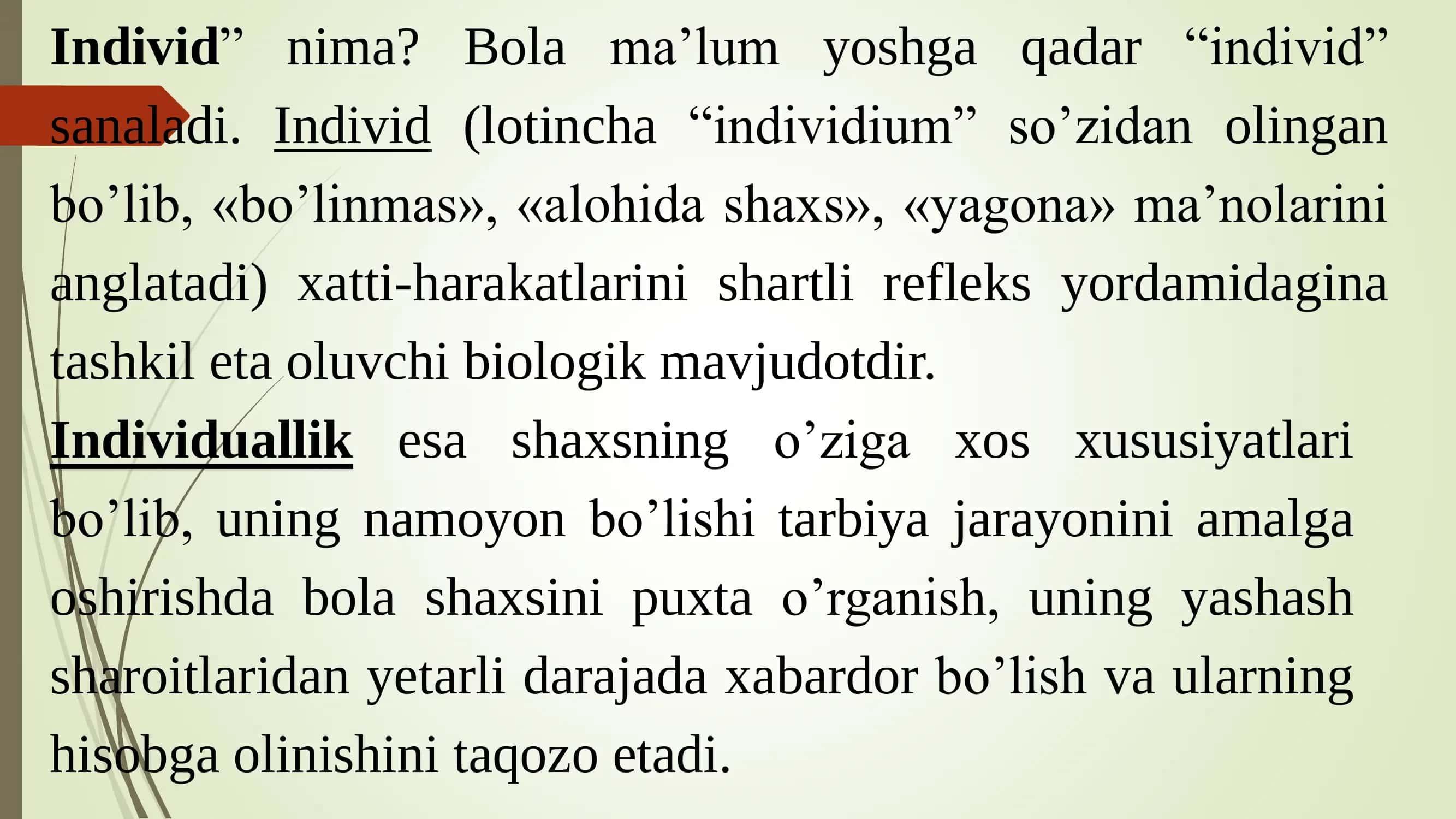 Shaxs rivojlanishining umumiy qonunlari, uning tashxisi to’g’risida g’oyalar 3