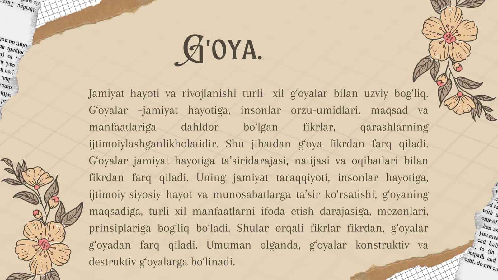 Destruktiv g'oyalarning insoniyat tarixida salbiy oqibatlarini va zararini asoslang. 3