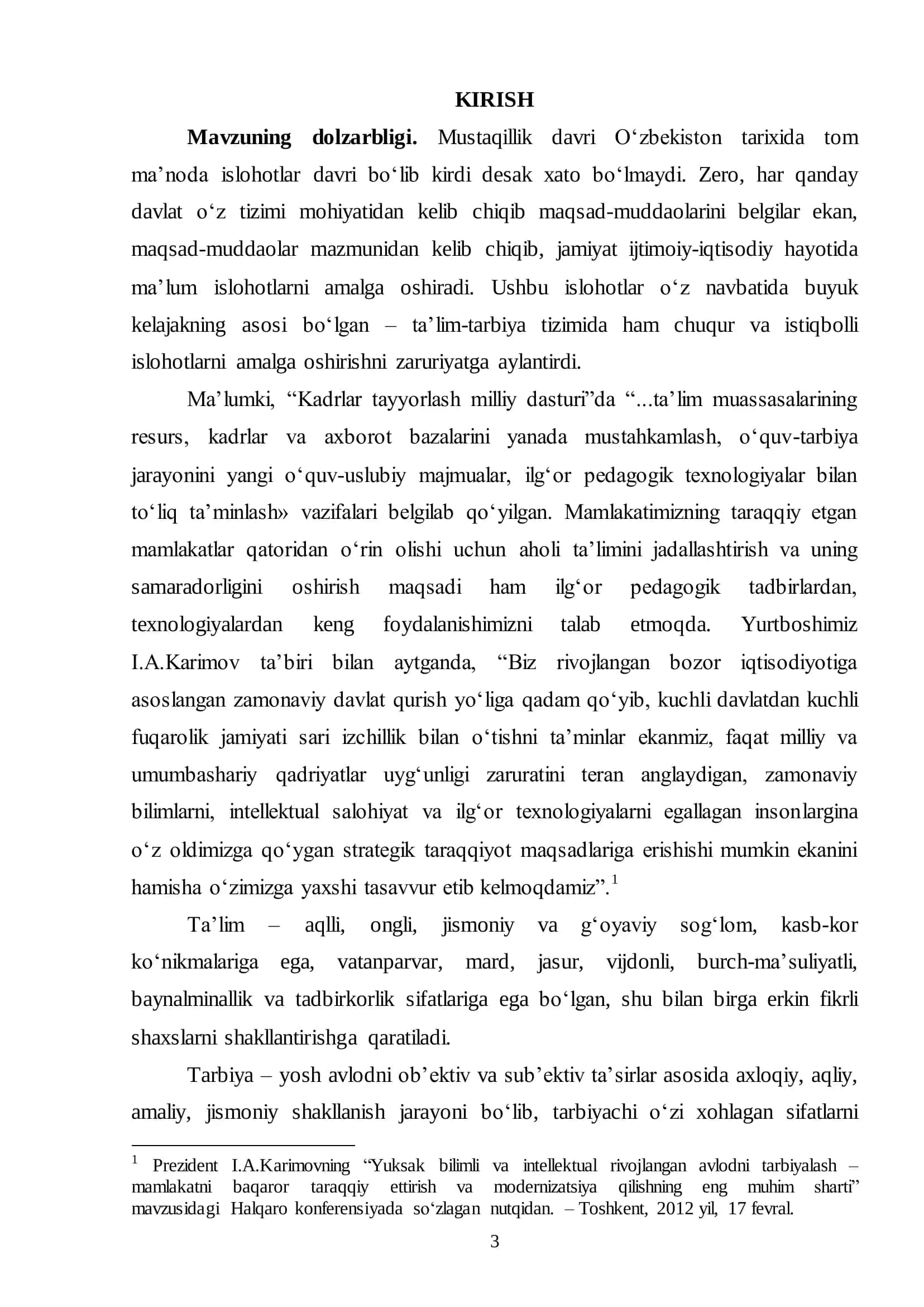 LOYIHALASH METODI – O„QITISHNI TASHKILLASHTIRISHNING MUHIM SHAKLI 3