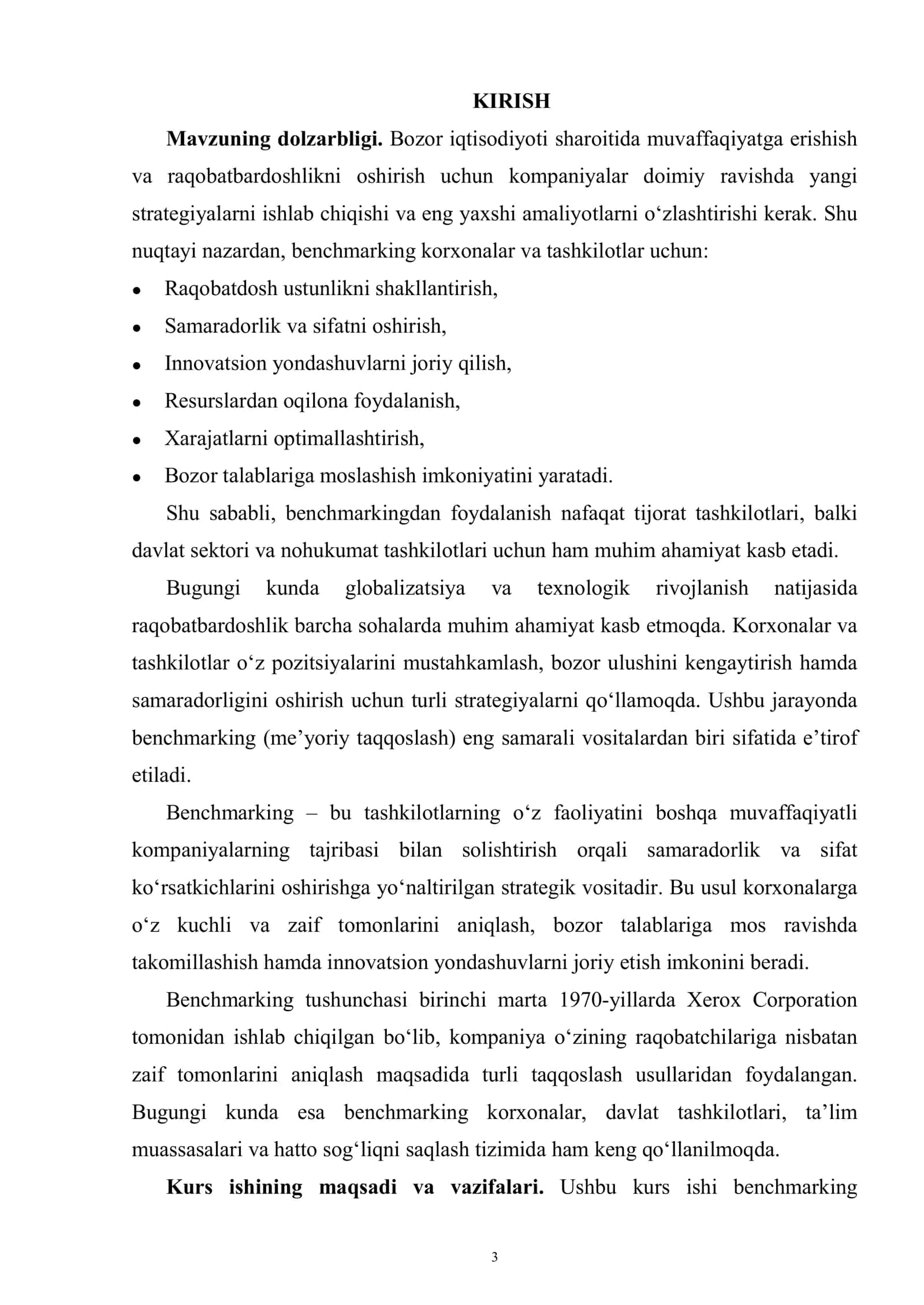 Benchmarking iqtisodiy tahlil usuli sifatida 3