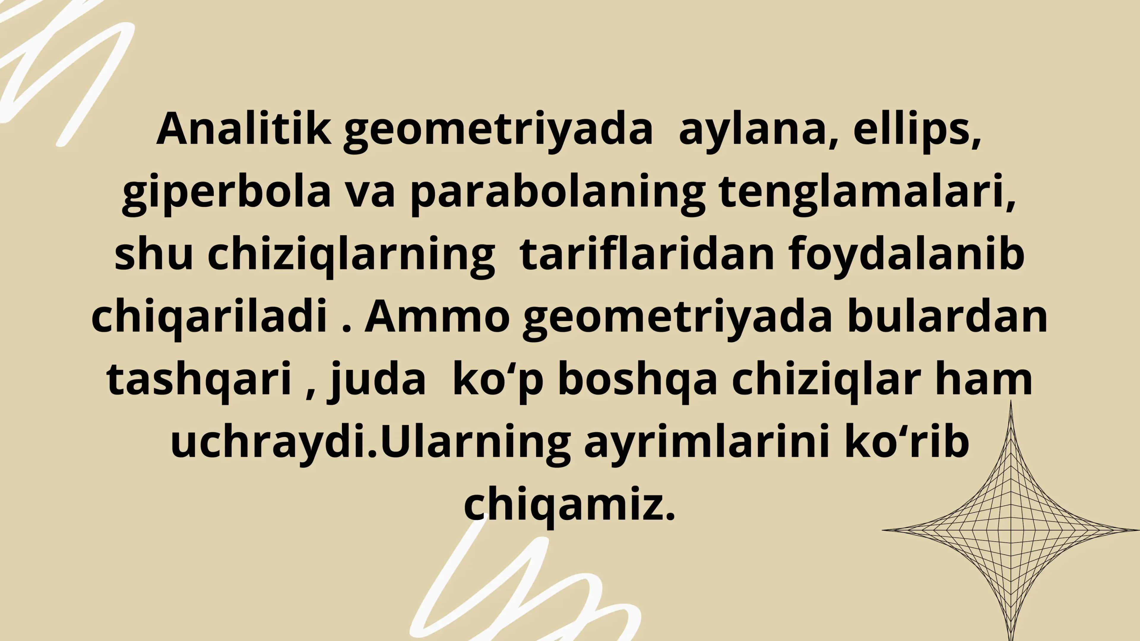 Baʼzi chiziqlarning tenglamalari 3
