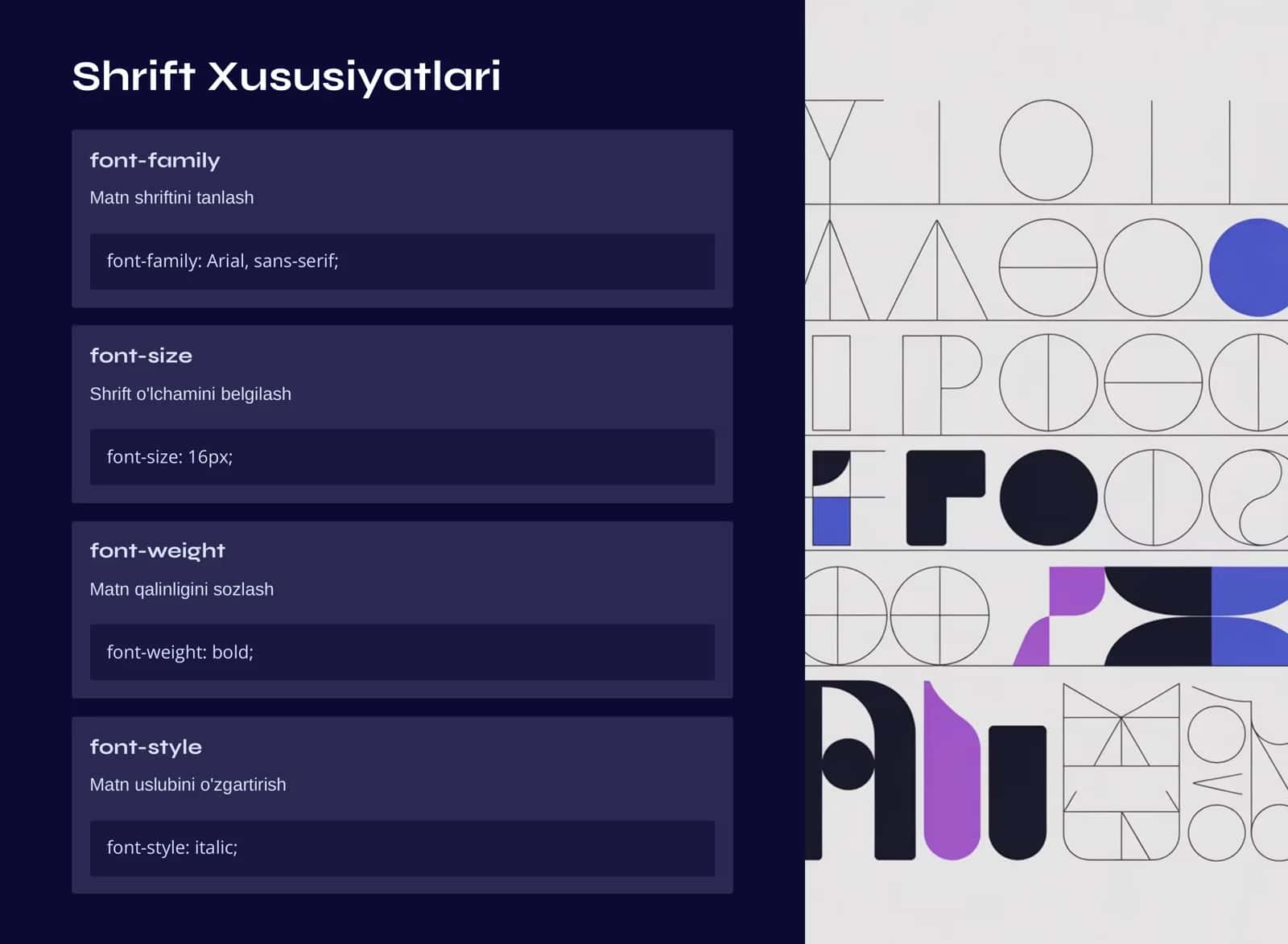 CSSda Matnlarni Formatlash 3