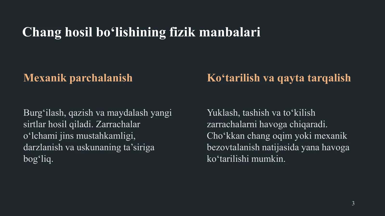 Ko‘mir va ruda changlarining issiqlik fizikasi 3