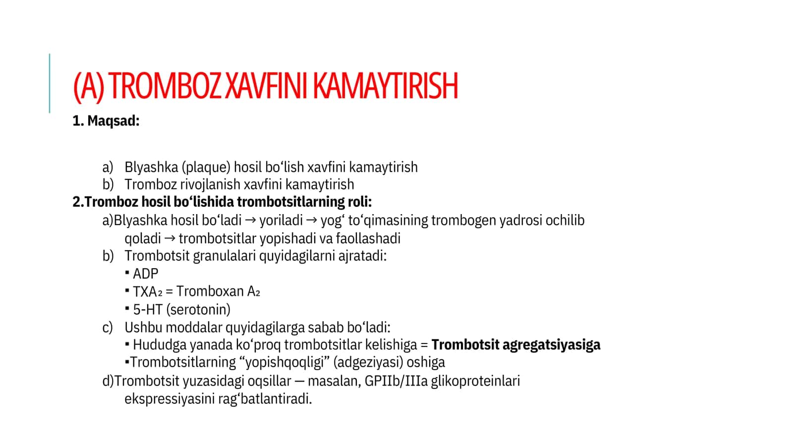 TROMBOZ XAVFINI KAMAYTIRISH 3